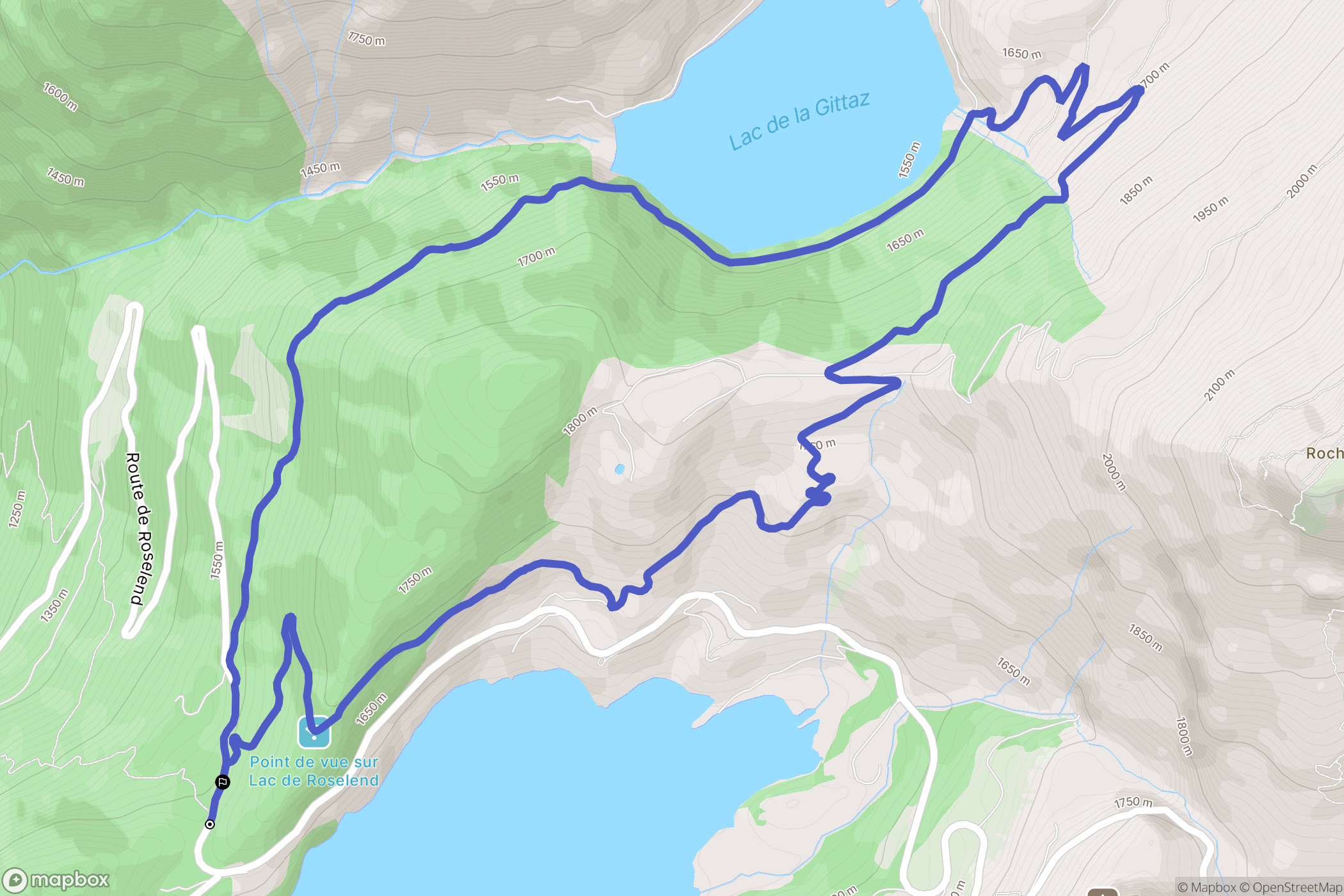 Beaufort : carte du parcours de randonnée - France
