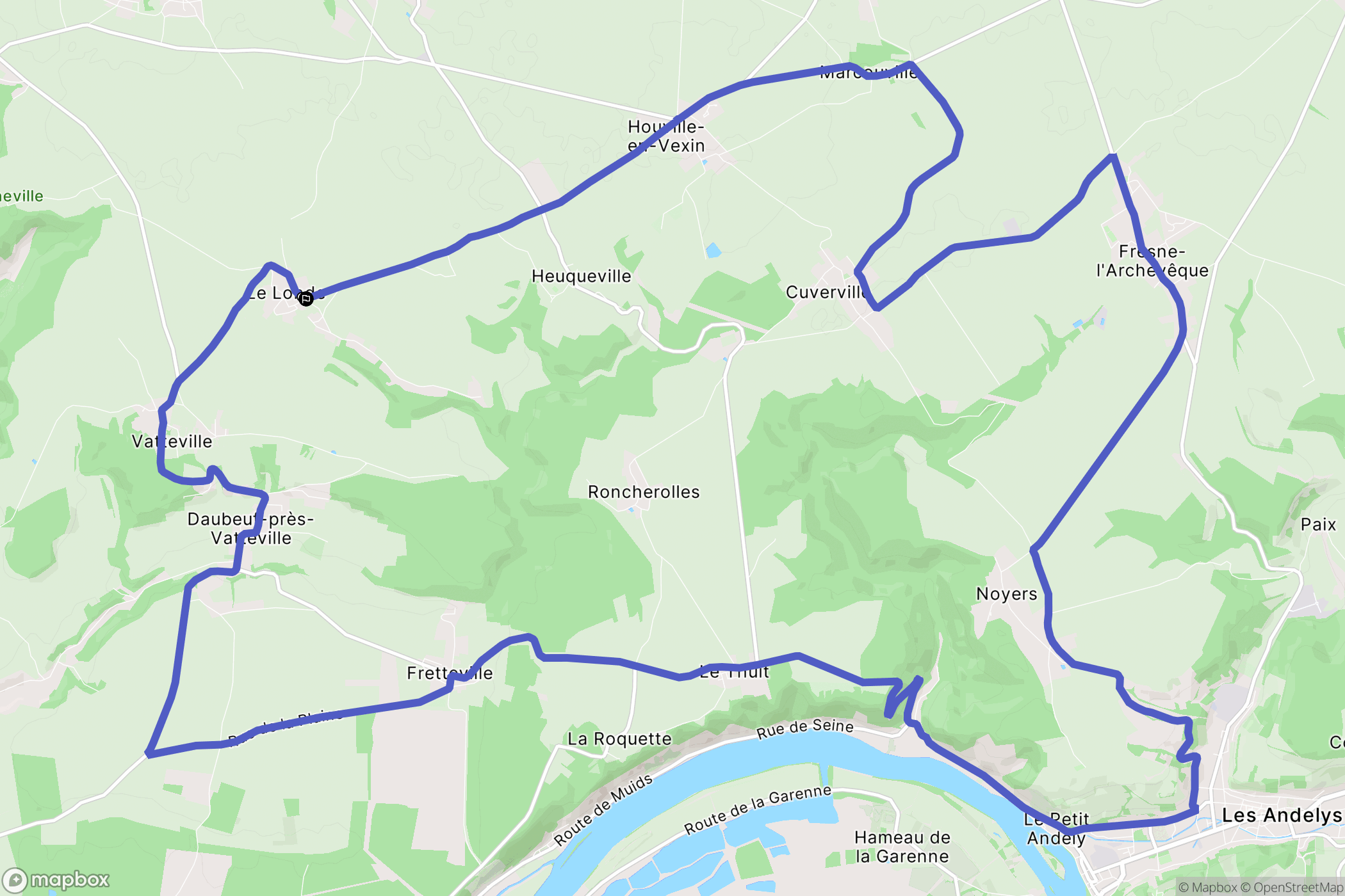 Heuqueville : carte du parcours de randonnée - France