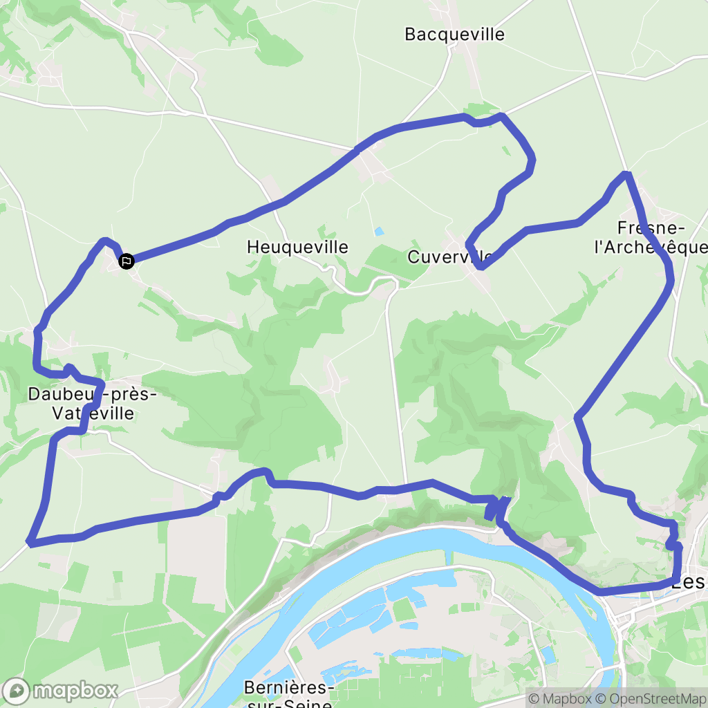 Heuqueville : carte du parcours de randonnée - France