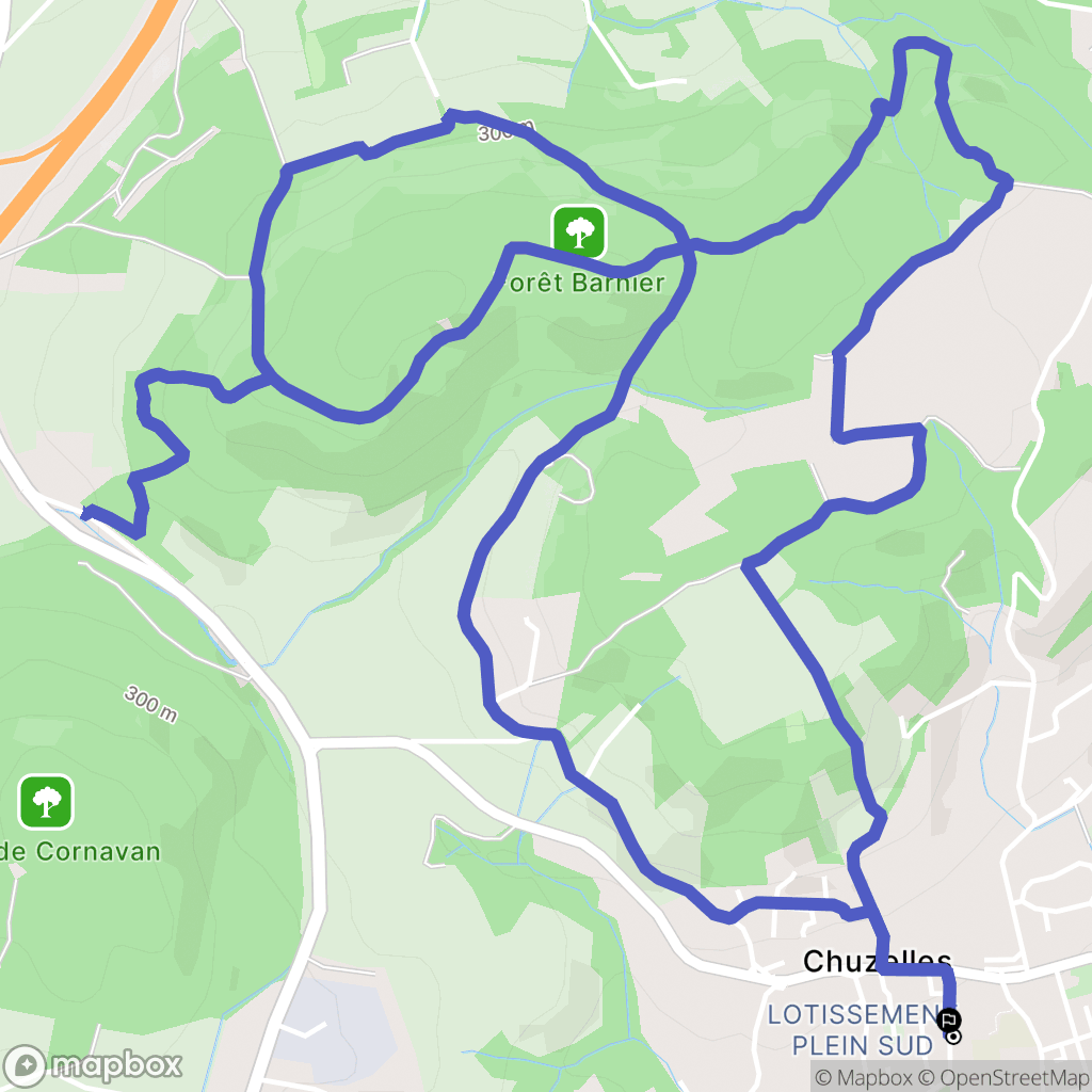 Chuzelles : carte du parcours de randonnée - France