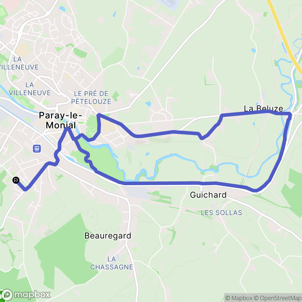 Paray-le-Monial : carte du parcours de randonnée - France