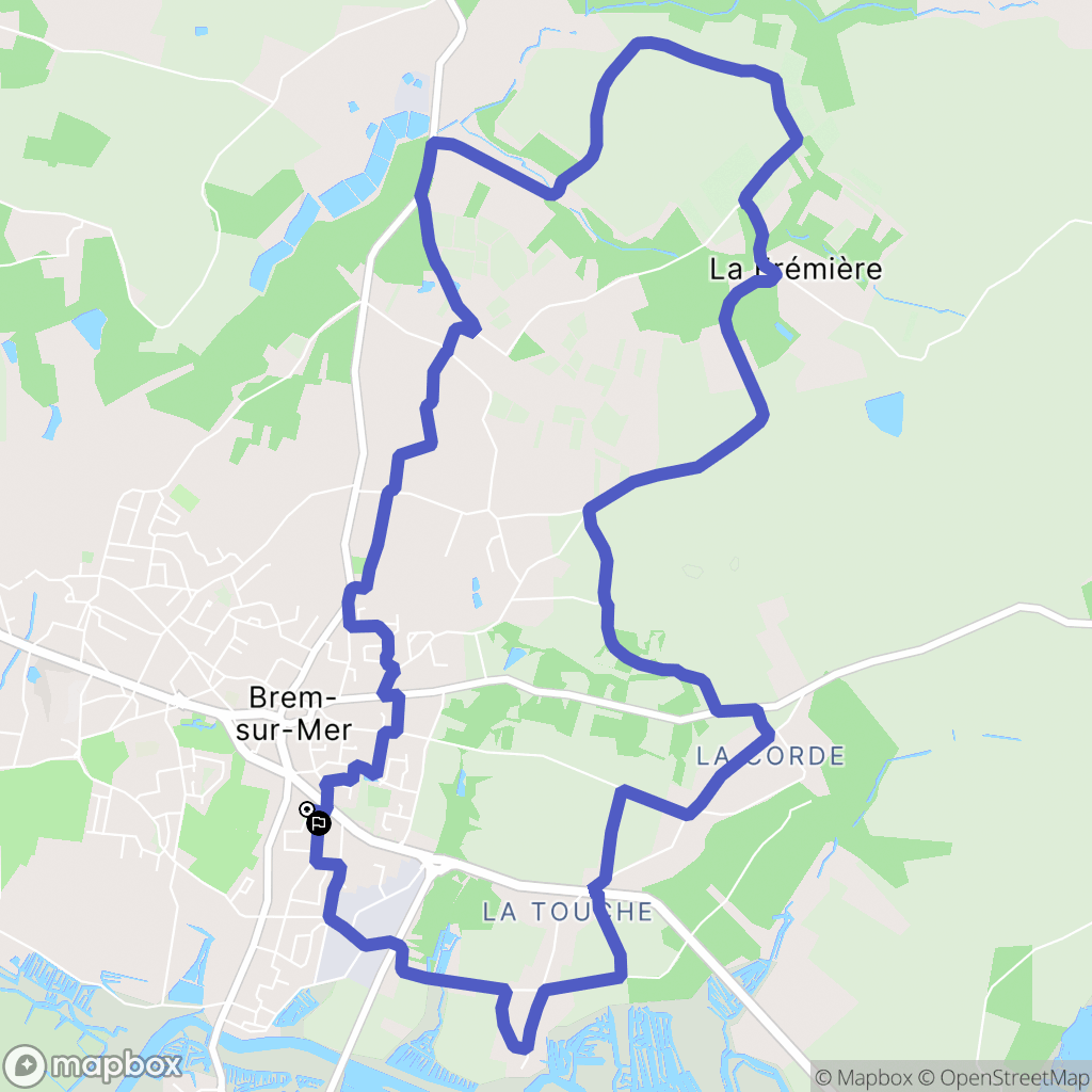 Brem-sur-Mer : carte du parcours de randonnée - France