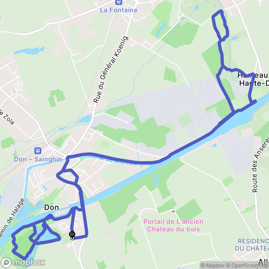 Don : carte du parcours de randonnée - France