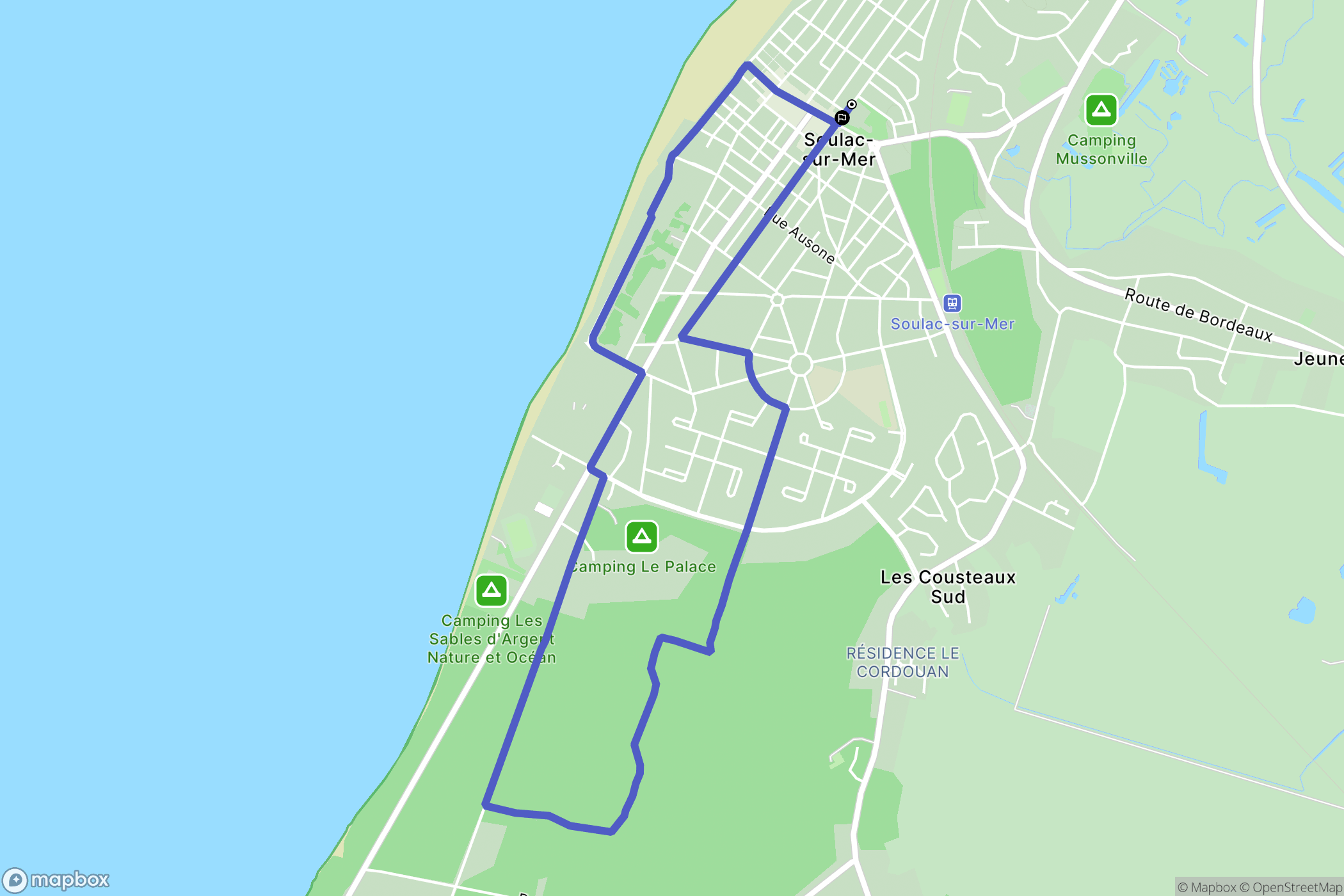 Soulac-sur-Mer : carte du parcours de randonnée - France