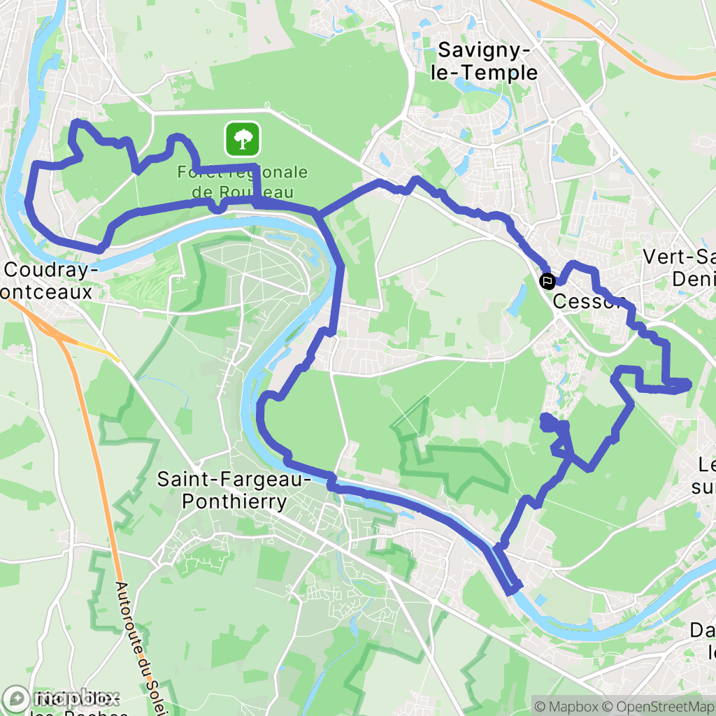 Cesson : carte du parcours de randonnée - France
