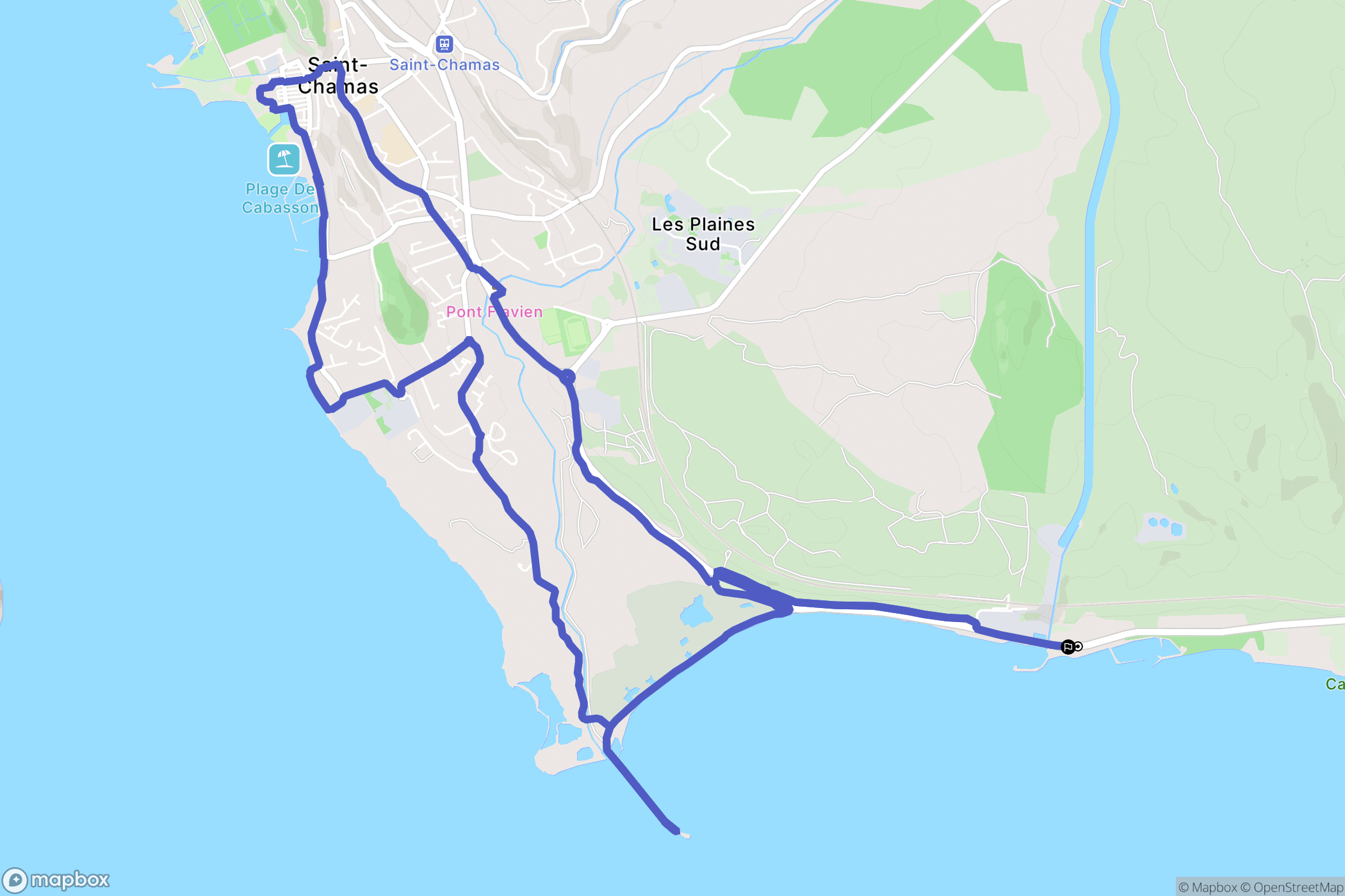 Saint-Chamas : carte du parcours de randonnée - France