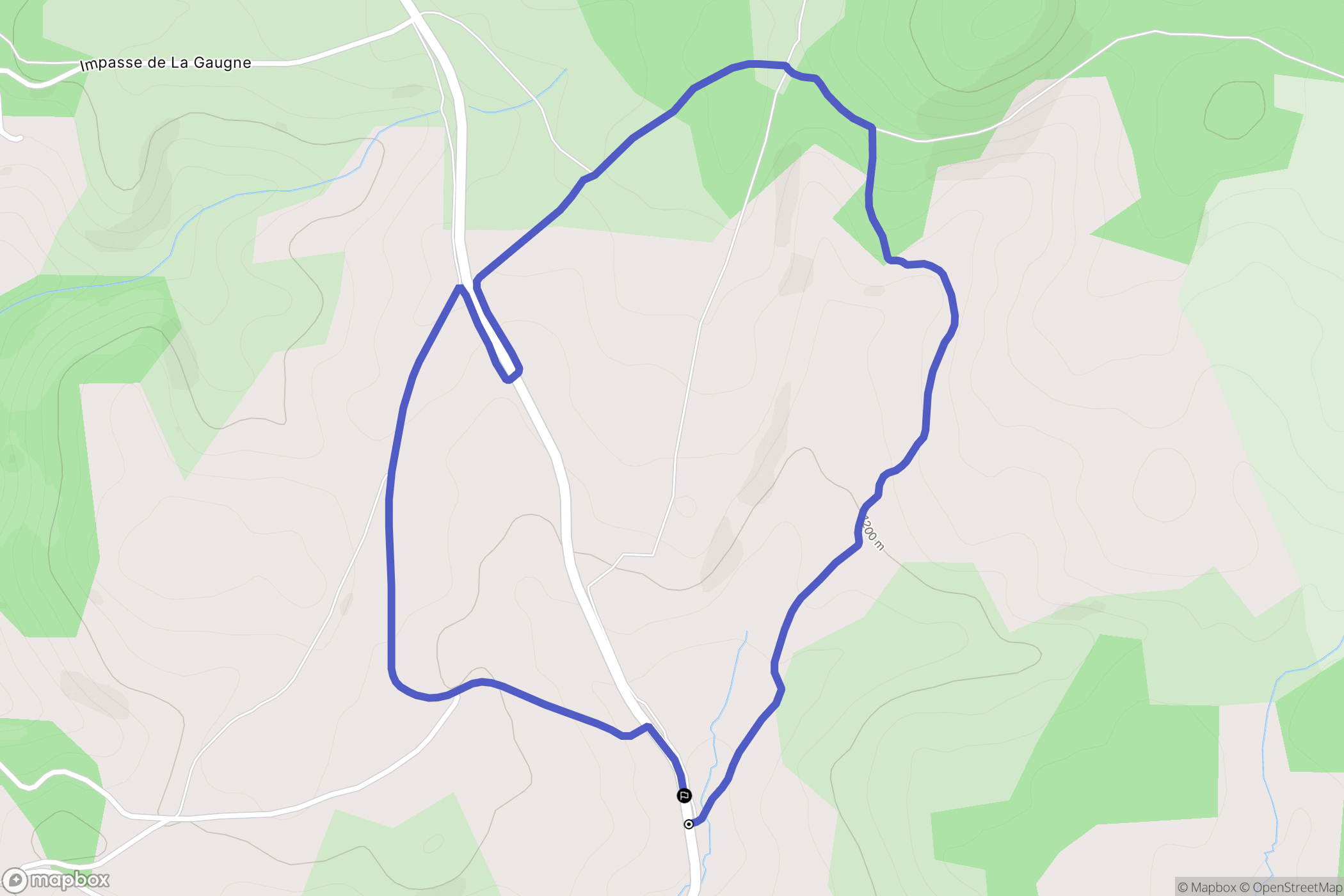Chastel-Nouvel : carte du parcours de randonnée - France