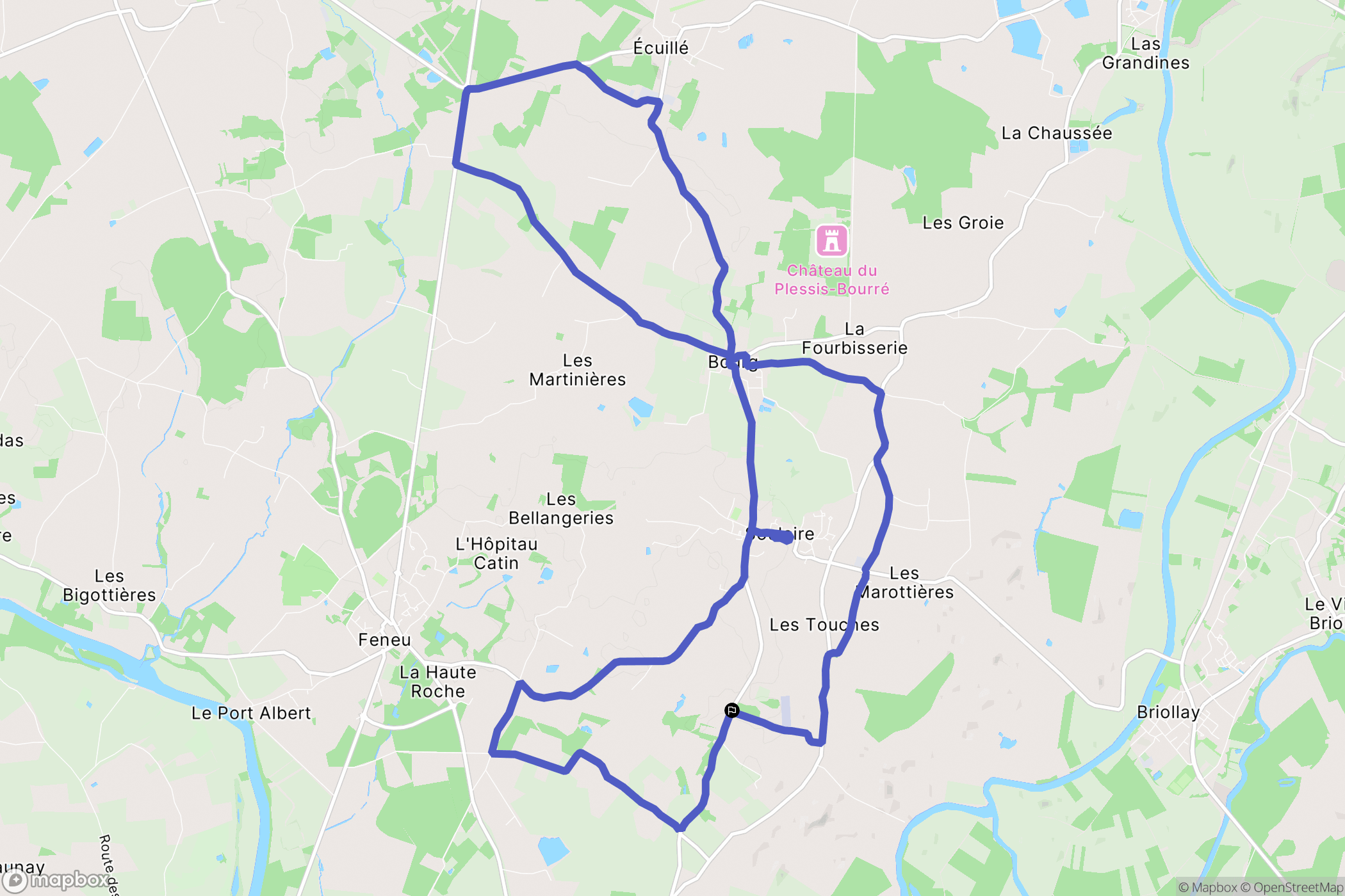 Soulaire-et-Bourg : carte du parcours de randonnée - France
