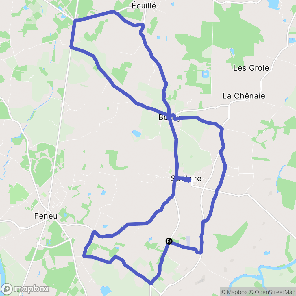 Soulaire-et-Bourg : carte du parcours de randonnée - France