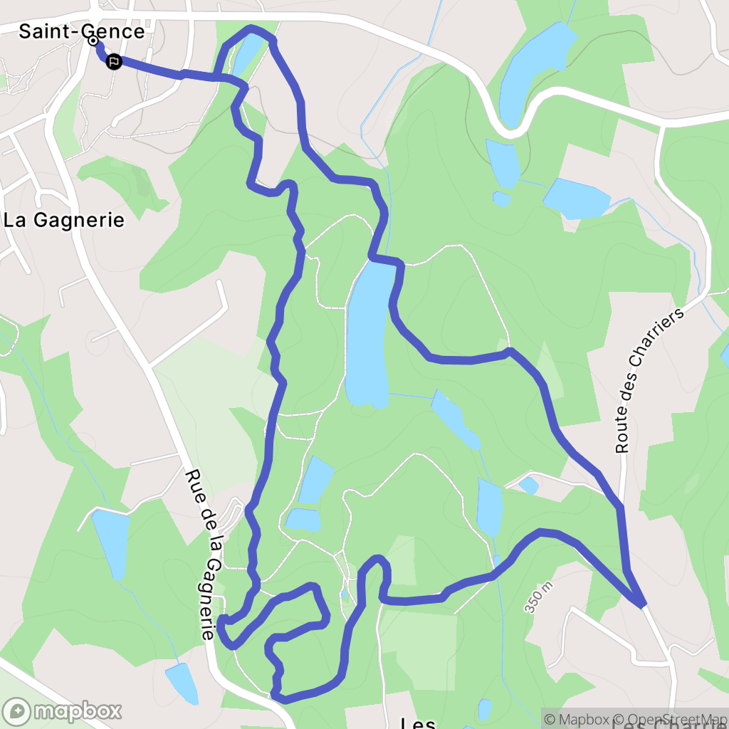 Saint-Gence : carte du parcours de randonnée - France
