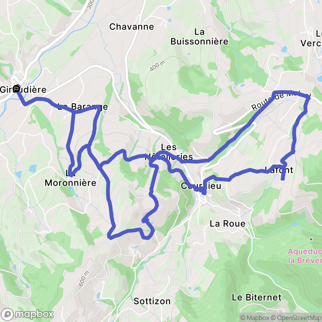 Brussieu : carte du parcours de randonnée - France