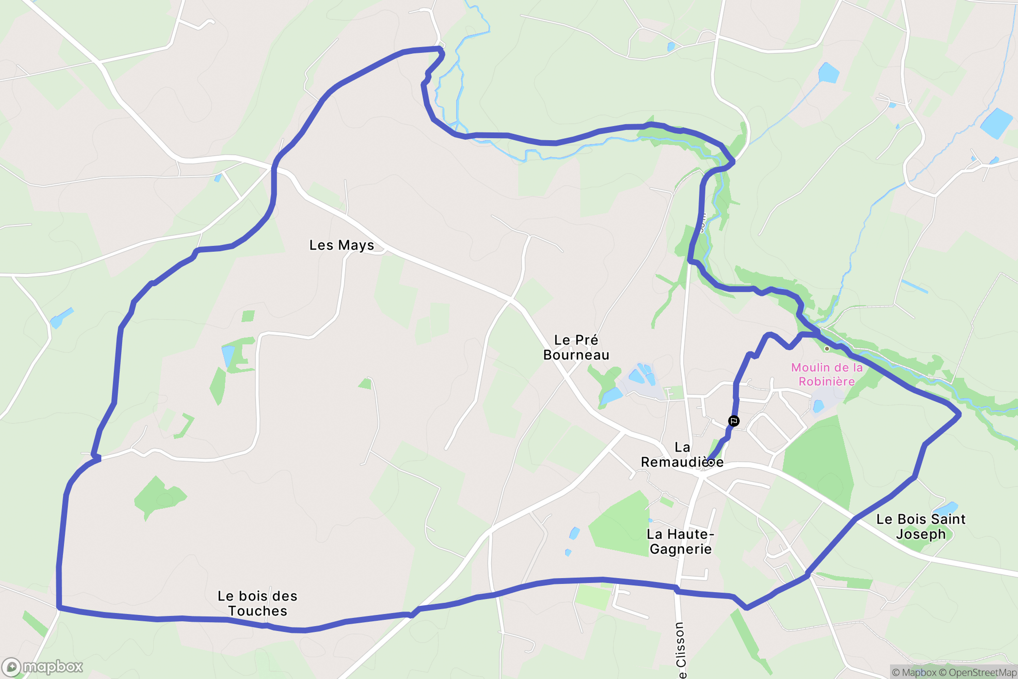 La Remaudière : carte du parcours de randonnée - France