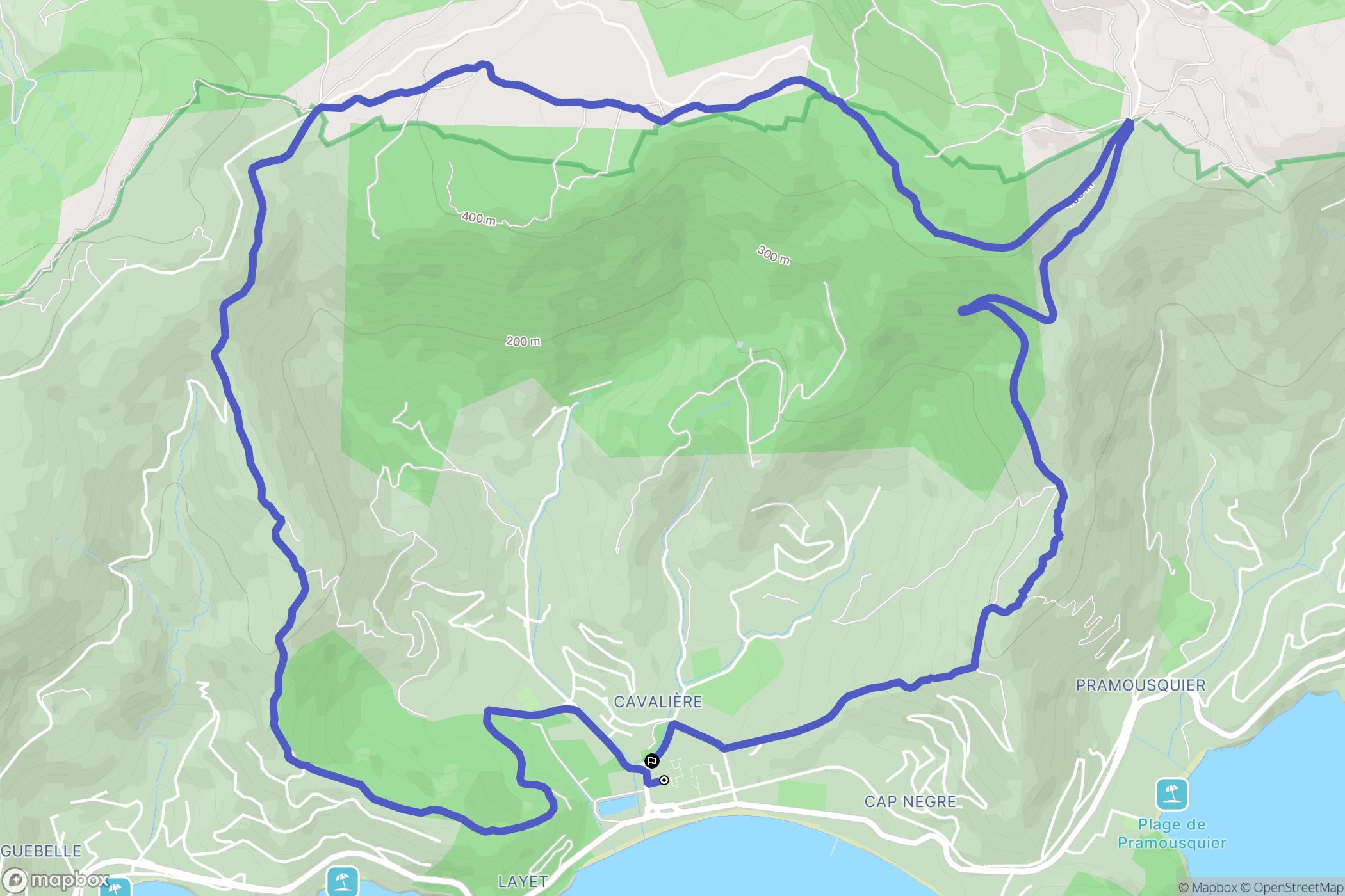 Le Lavandou : carte du parcours de randonnée - France