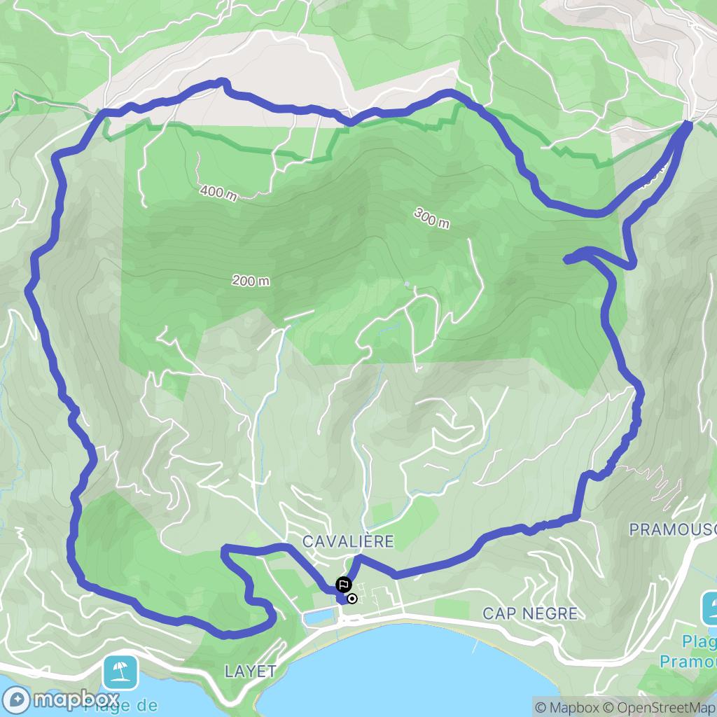 Le Lavandou : carte du parcours de randonnée - France