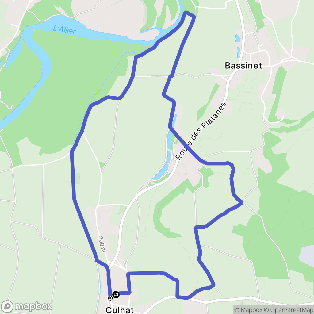 Culhat : carte du parcours de randonnée - France