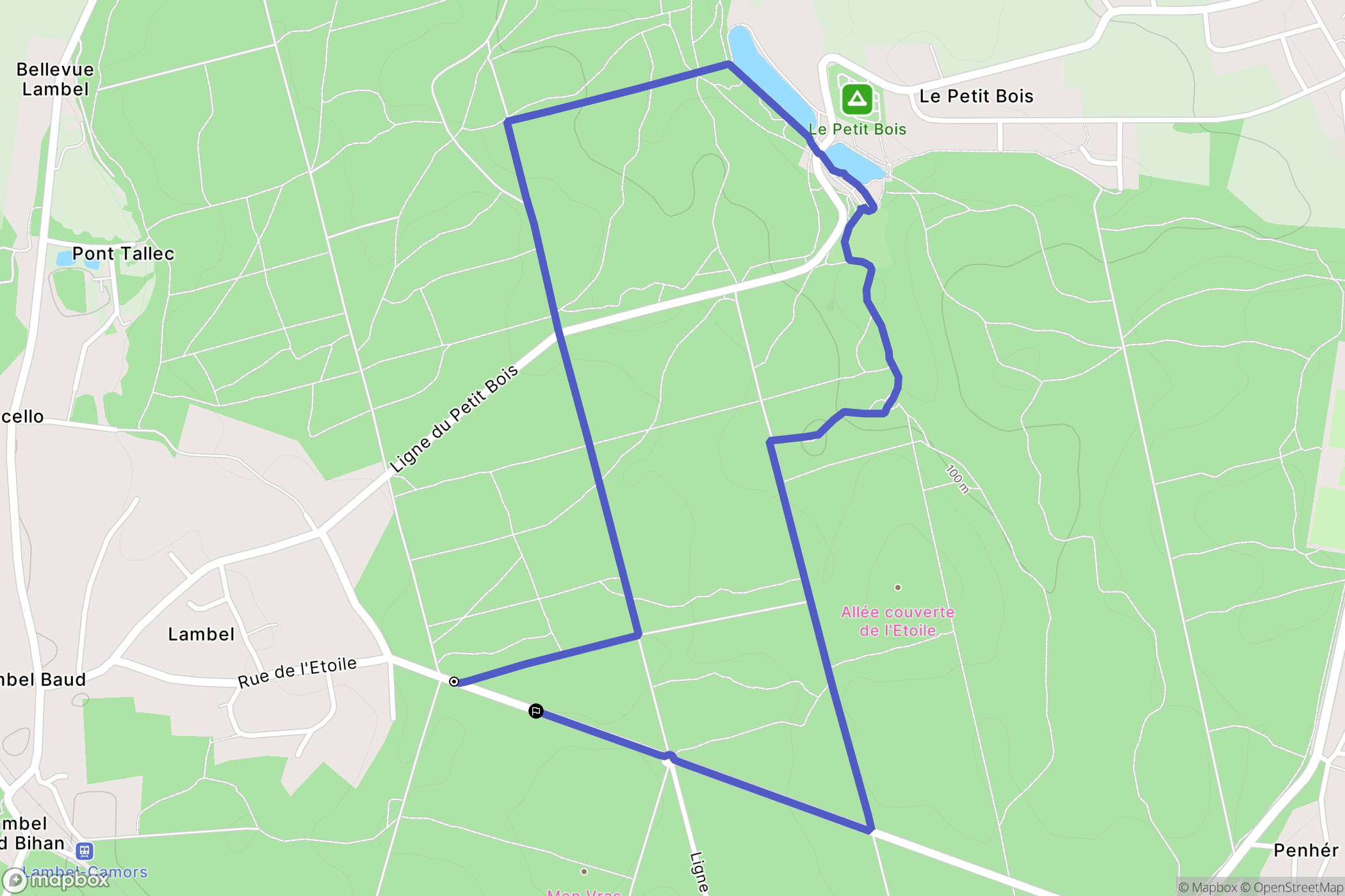 Camors : carte du parcours de randonnée - France