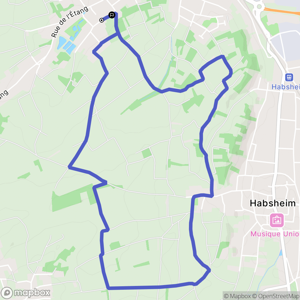 Rixheim : carte du parcours de randonnée - France