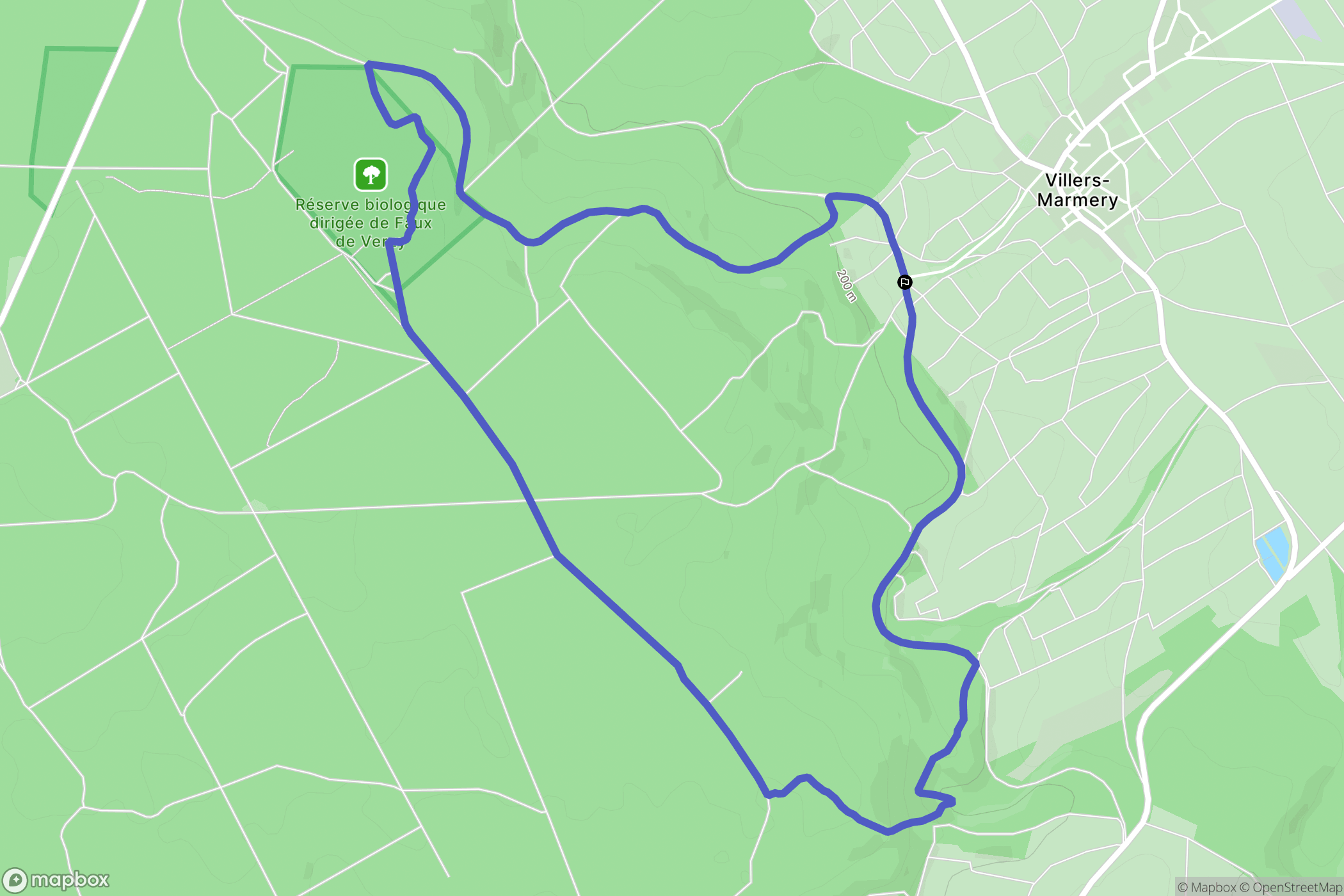 Villers-Marmery : carte du parcours de randonnée - France