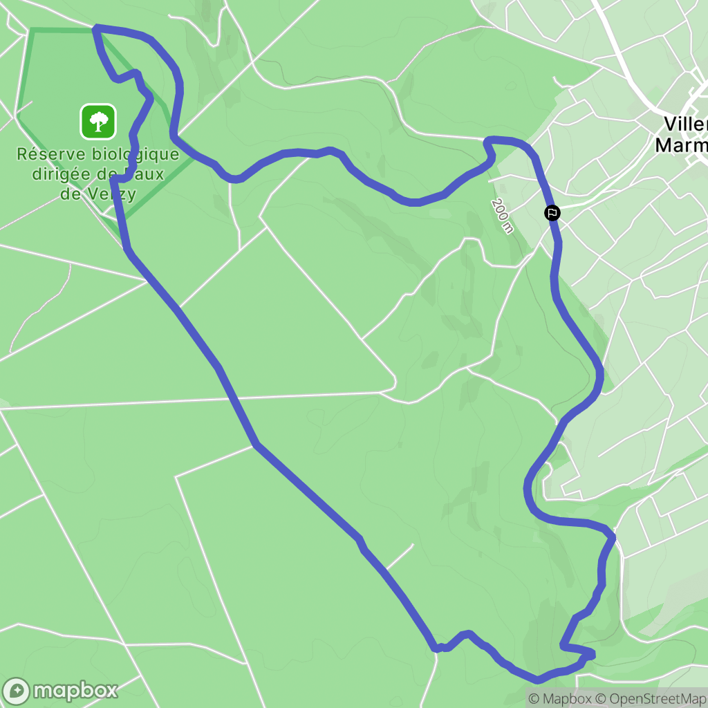 Villers-Marmery : carte du parcours de randonnée - France