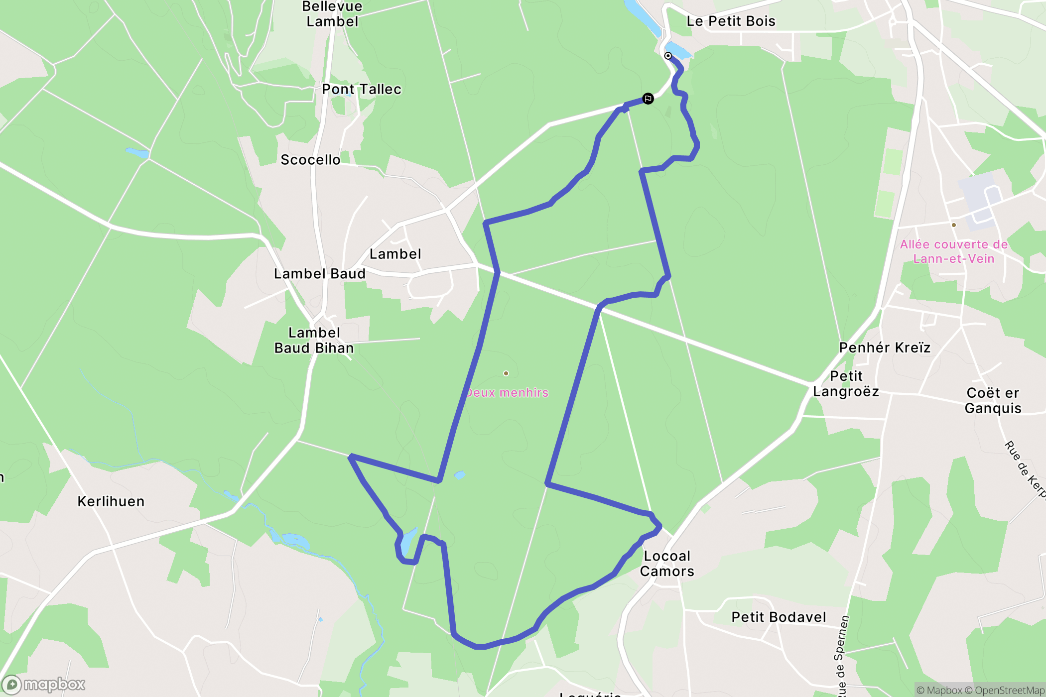 Camors : carte du parcours de randonnée - France