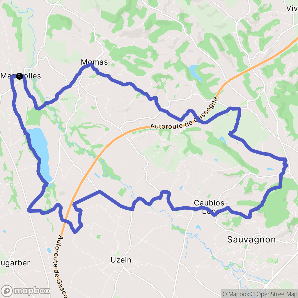 Mazerolles : carte du parcours de randonnée - France