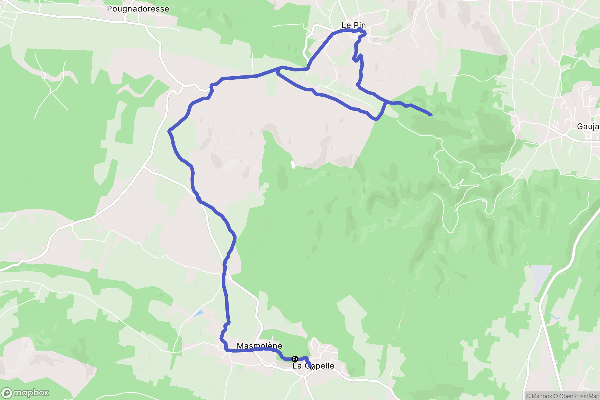 La Capelle-et-Masmolène : carte du parcours de randonnée - France