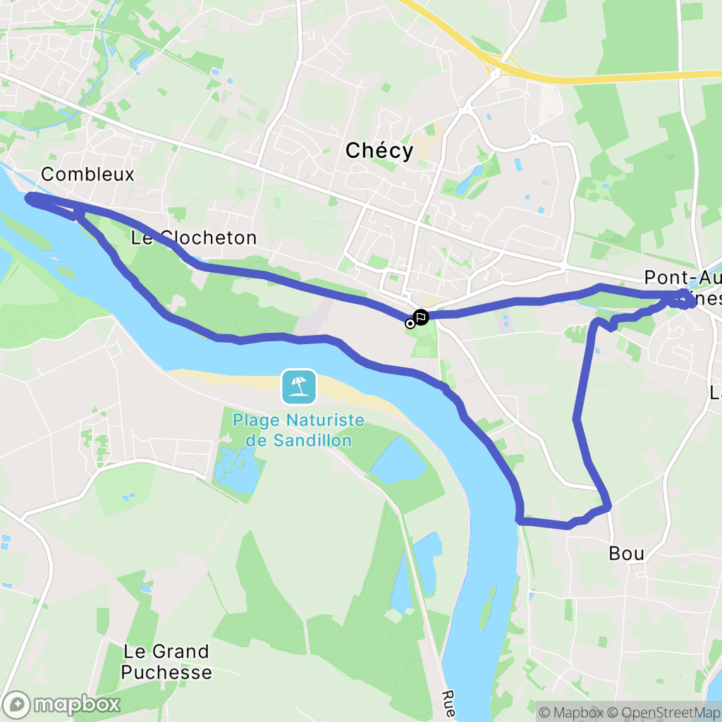 Chécy : carte du parcours de randonnée - France
