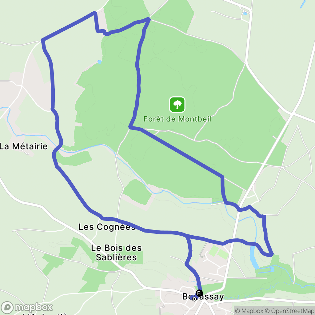 Boivre-la-Vallée : carte du parcours de randonnée - France