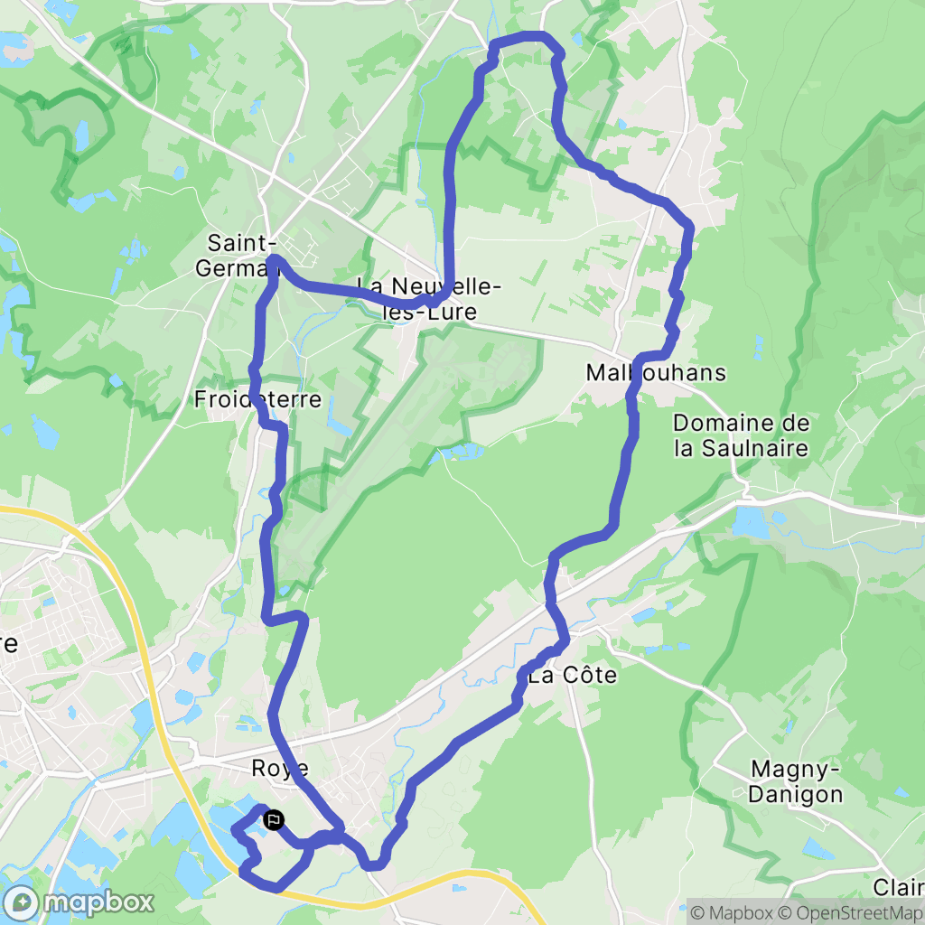 Roye : carte du parcours de randonnée - France