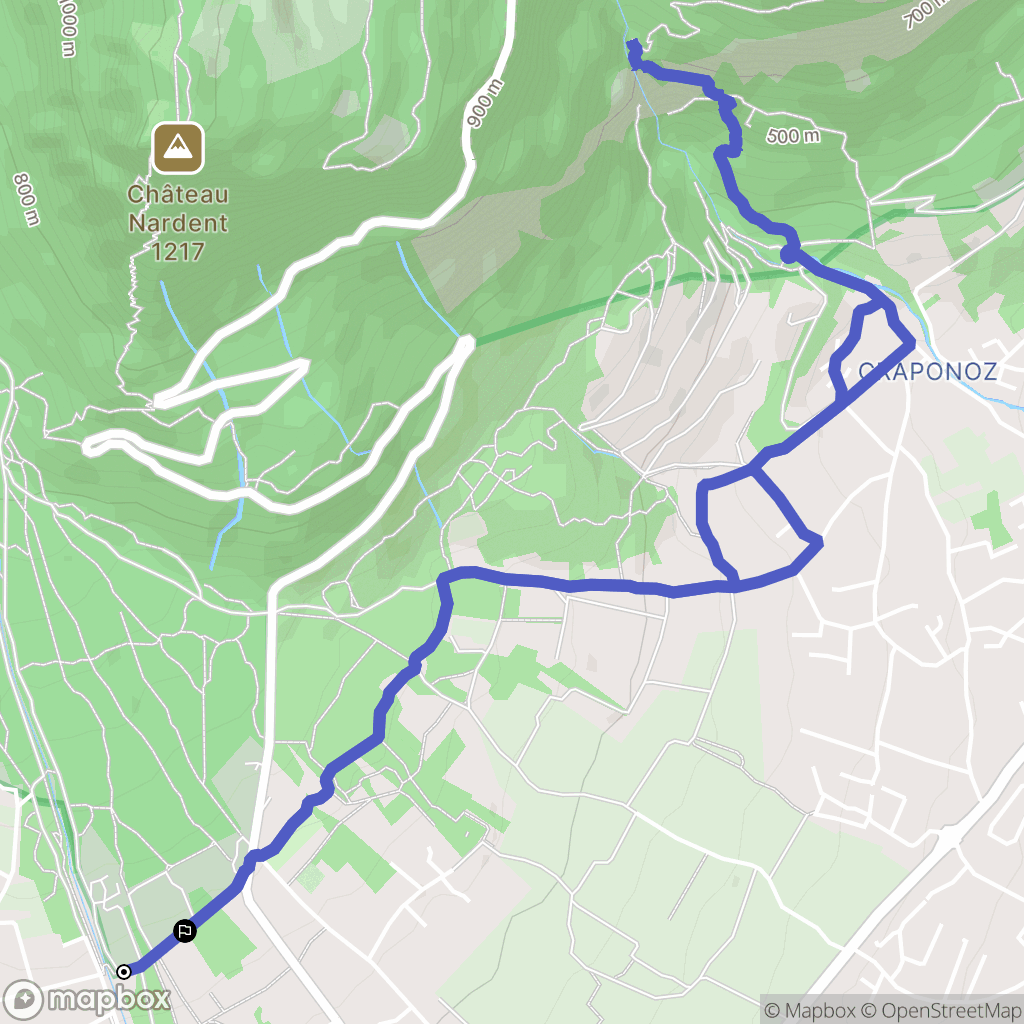 Saint-Ismier : carte du parcours de randonnée - France