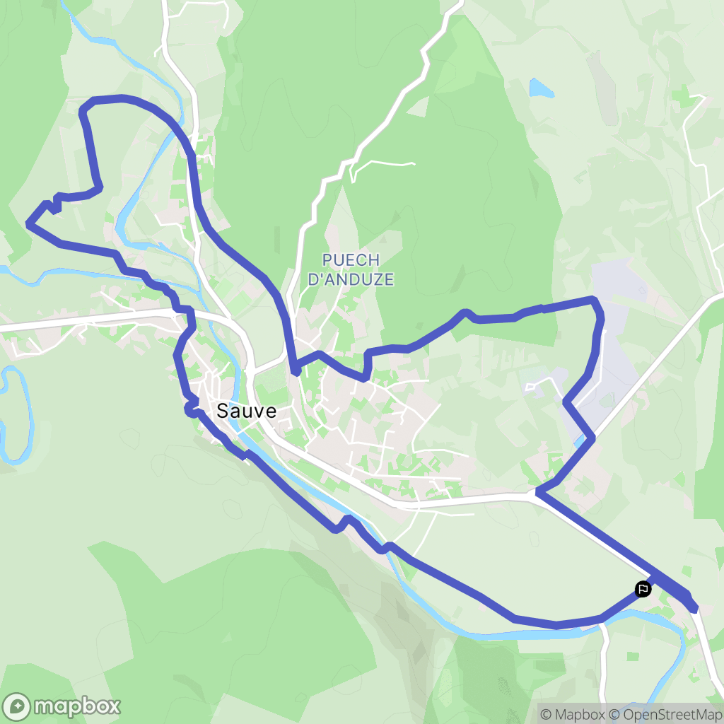 Sauve : carte du parcours de randonnée - France