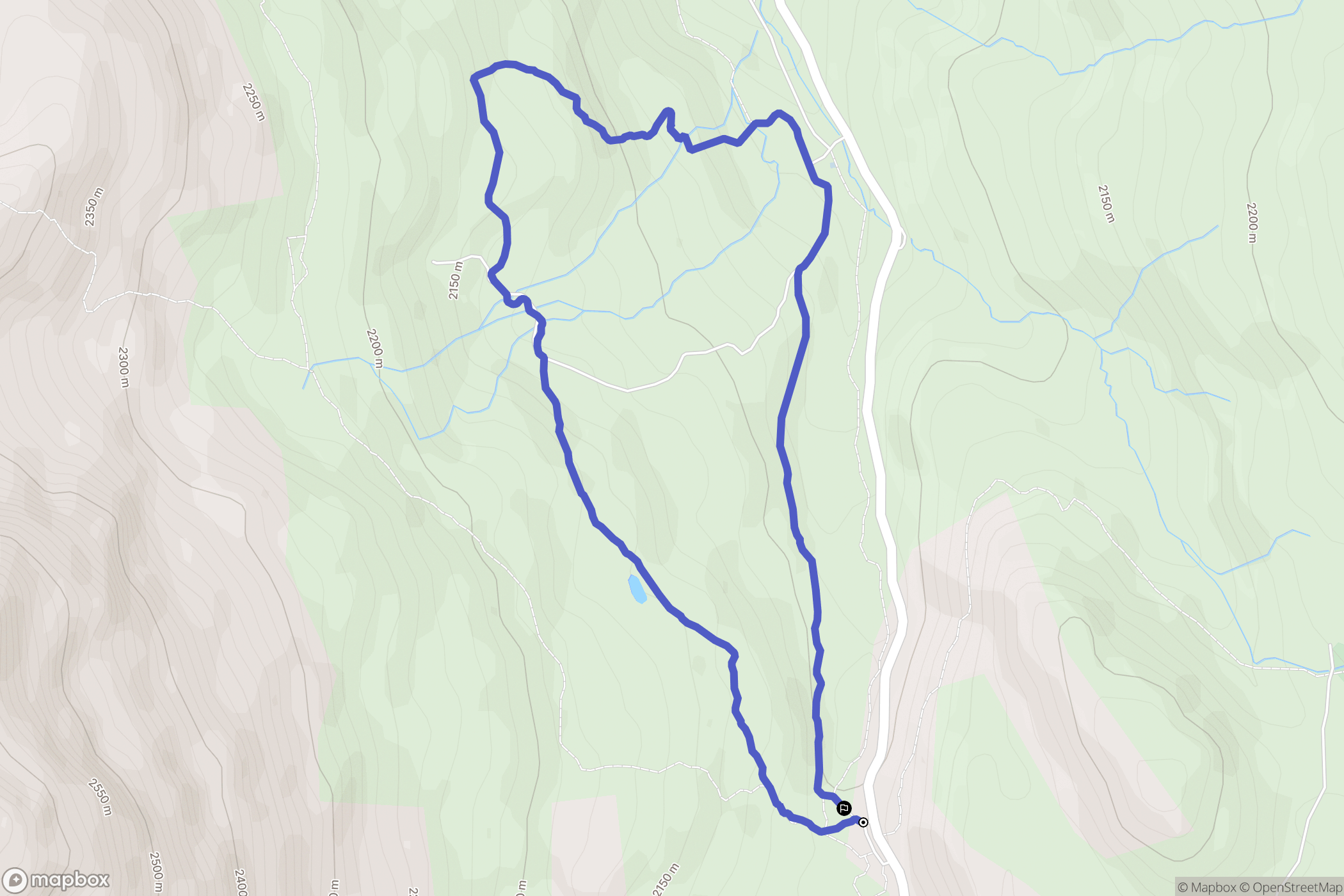 Vars : carte du parcours de randonnée - France