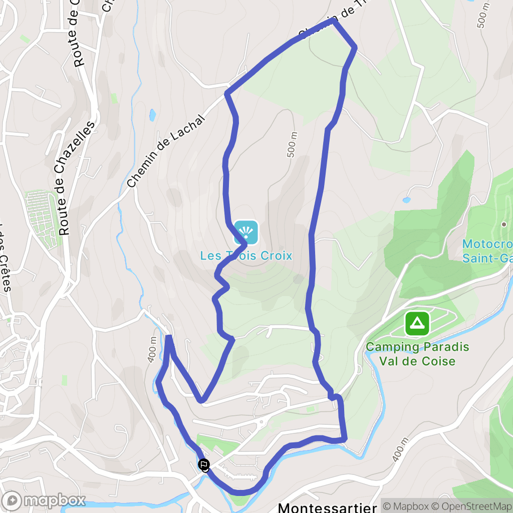 Saint-Galmier : carte du parcours de randonnée - France