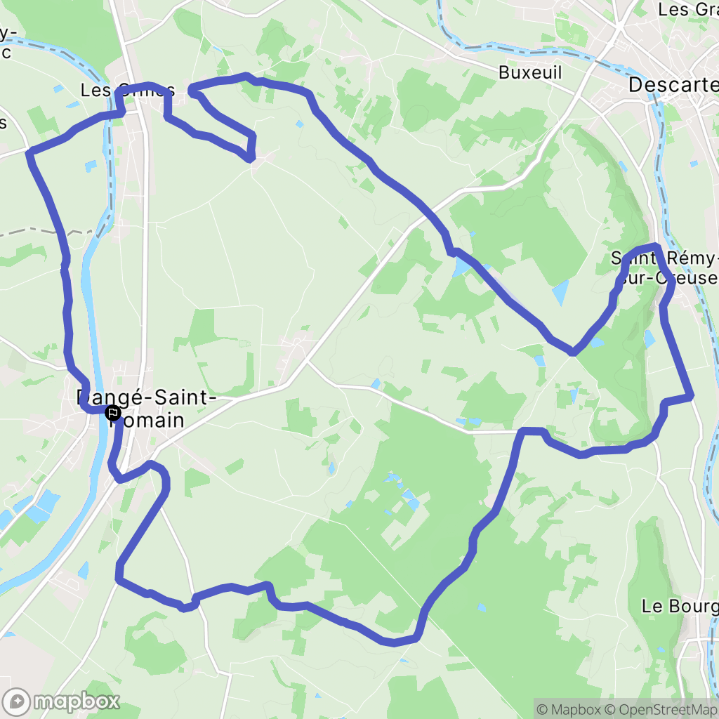 Dangé-Saint-Romain : carte du parcours de randonnée - France