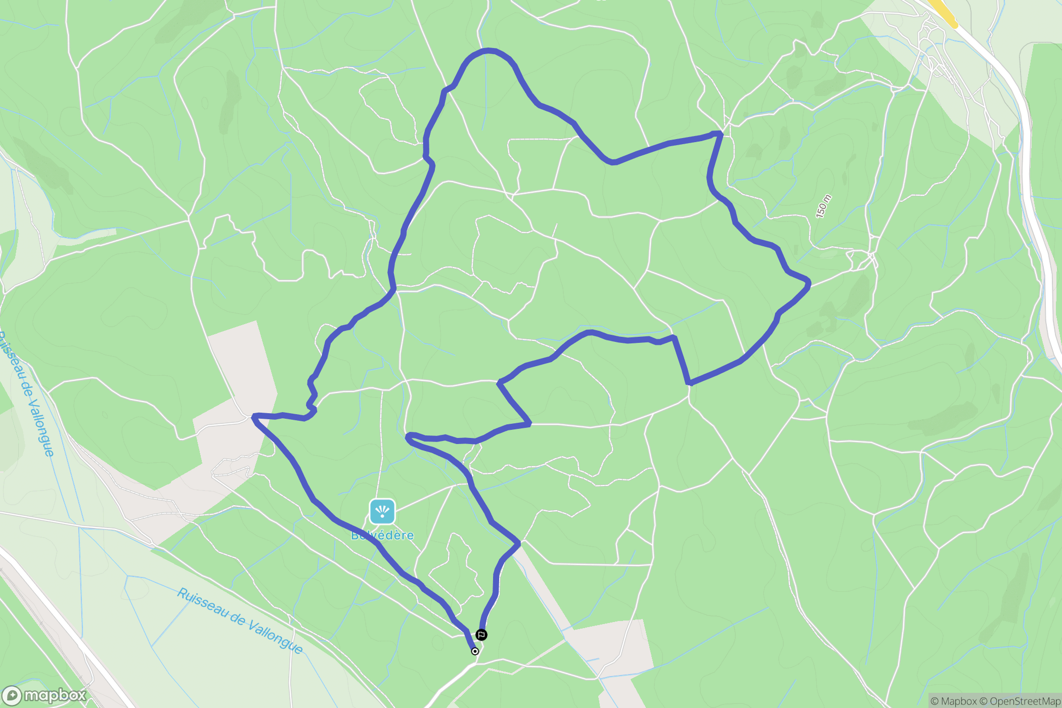 Nîmes : carte du parcours de randonnée - France