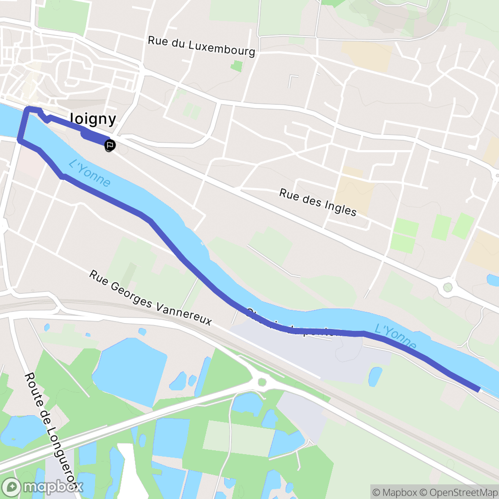 Joigny : carte du parcours de randonnée - France