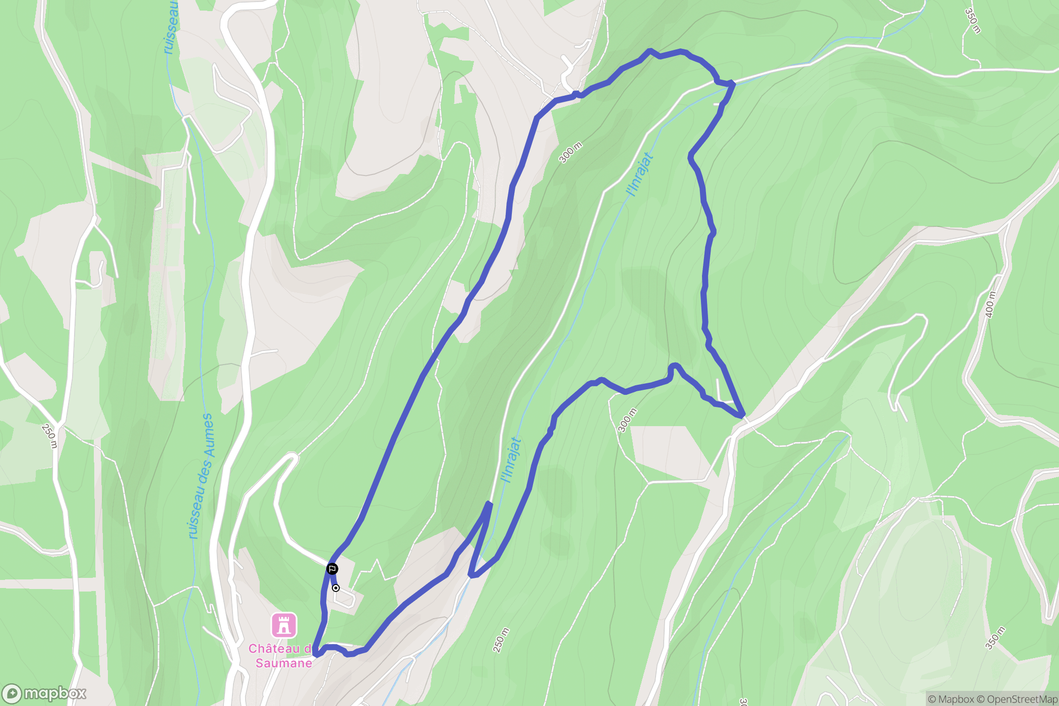 Saumane-de-Vaucluse : carte du parcours de randonnée - France