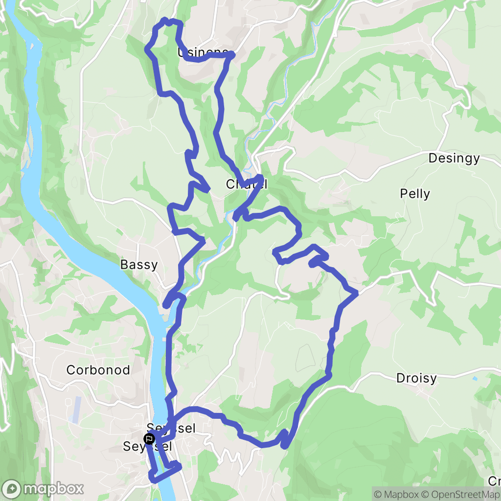 Seyssel : carte du parcours de randonnée - France