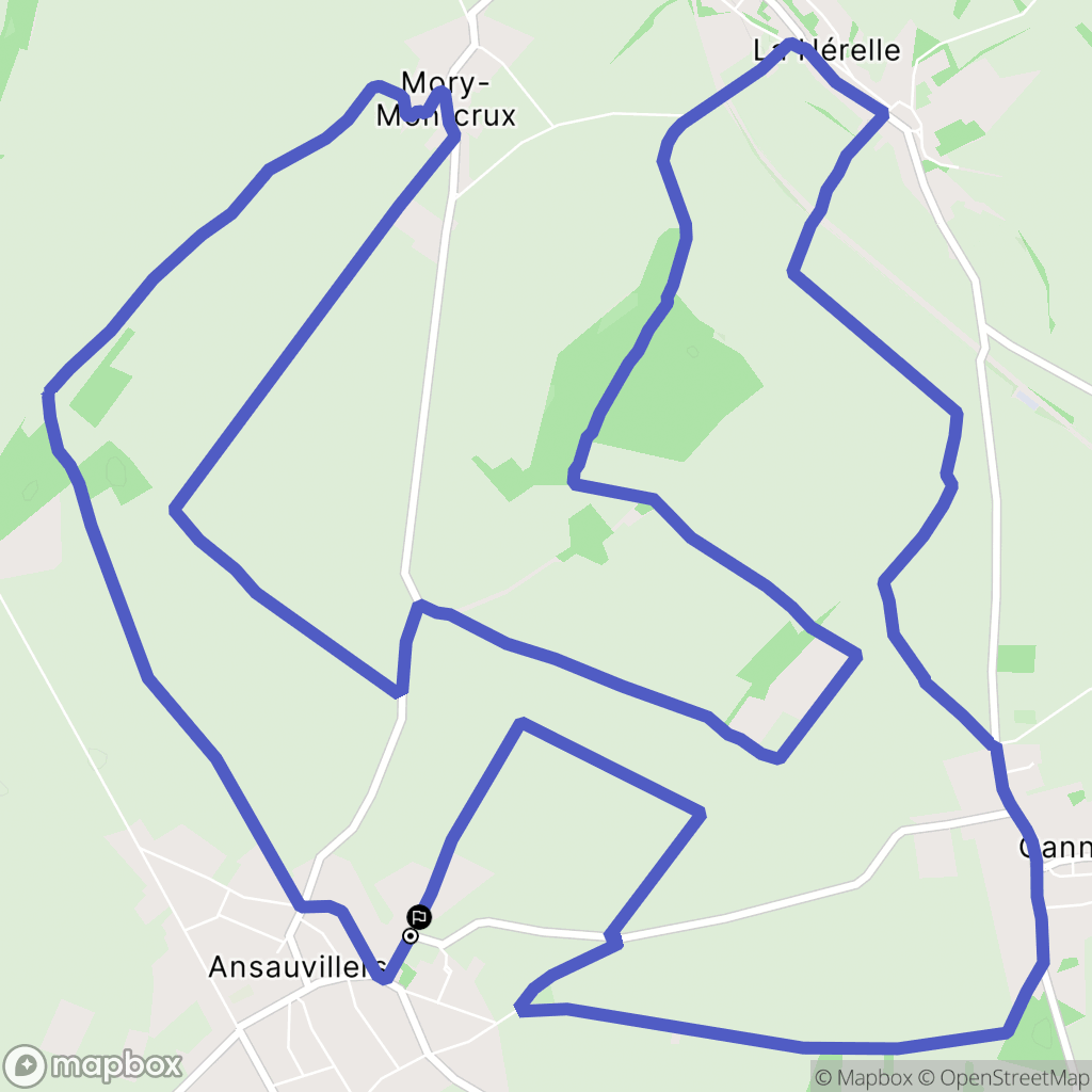 Ansauvillers : carte du parcours de randonnée - France