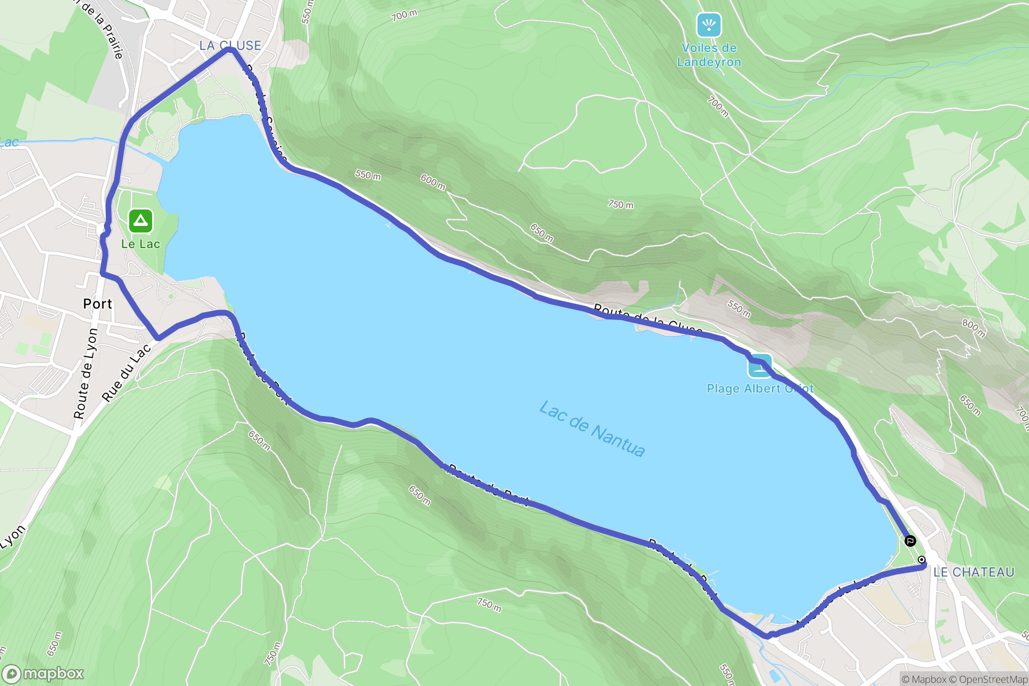 Nantua : carte du parcours de randonnée - France