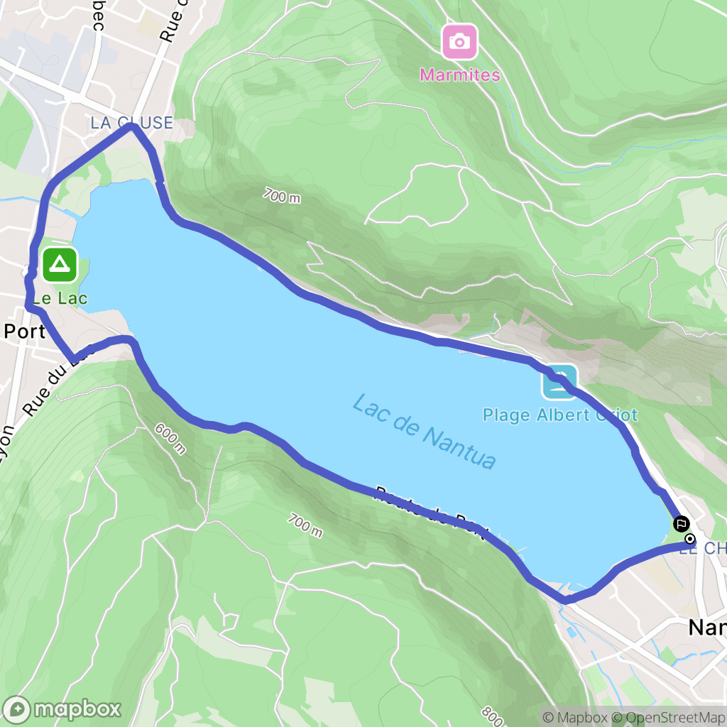 Nantua : carte du parcours de randonnée - France