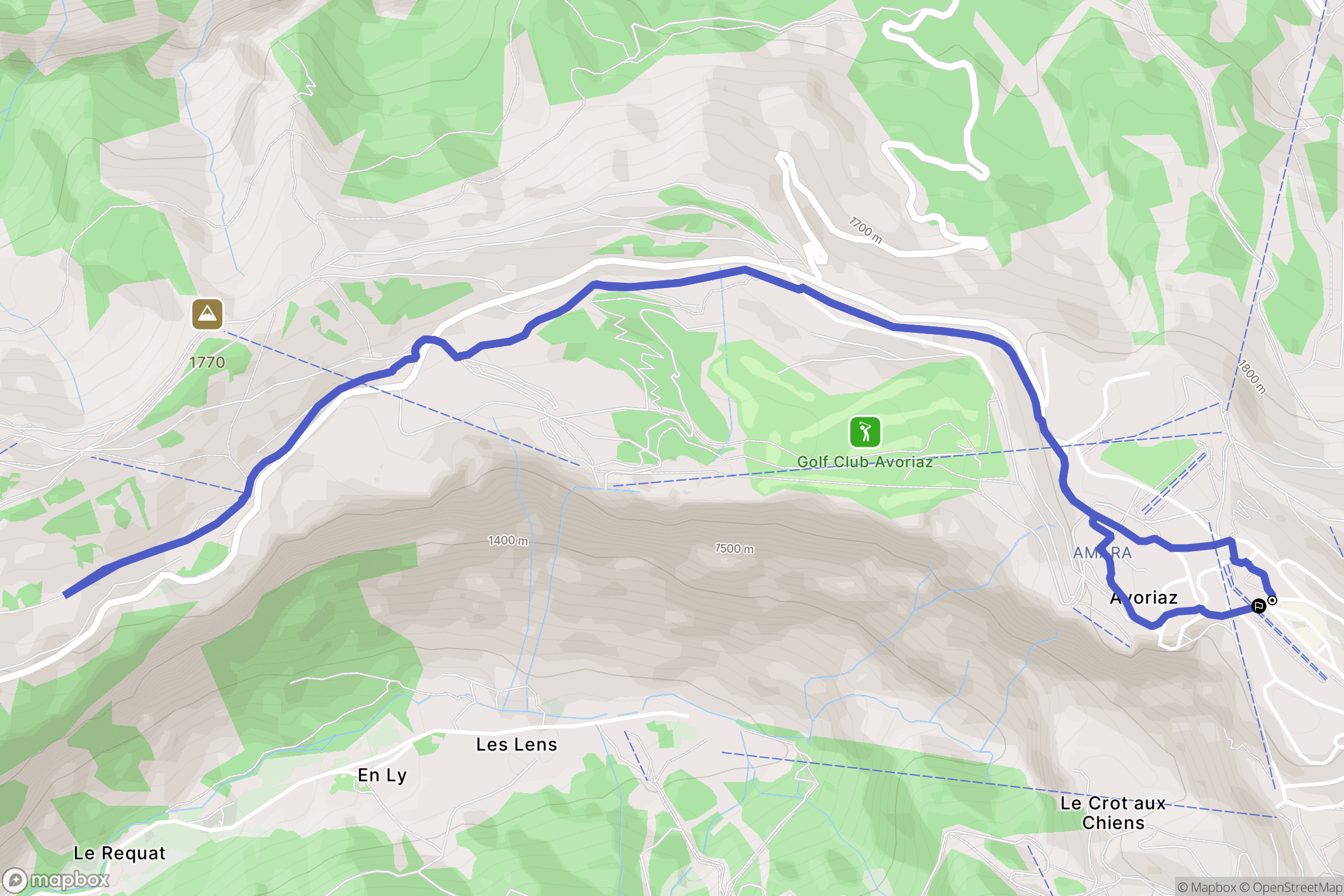 Morzine : carte du parcours de randonnée - France