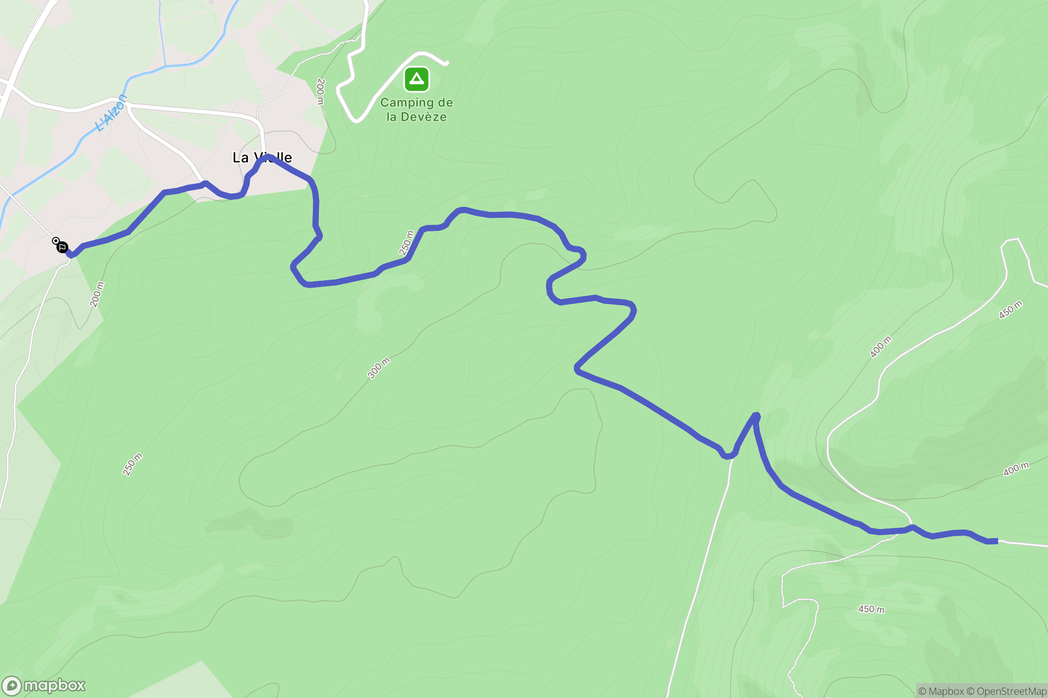 Montoulieu : carte du parcours de randonnée - France