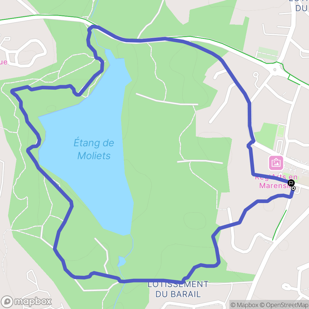 Moliets-et-Maa : carte du parcours de randonnée - France