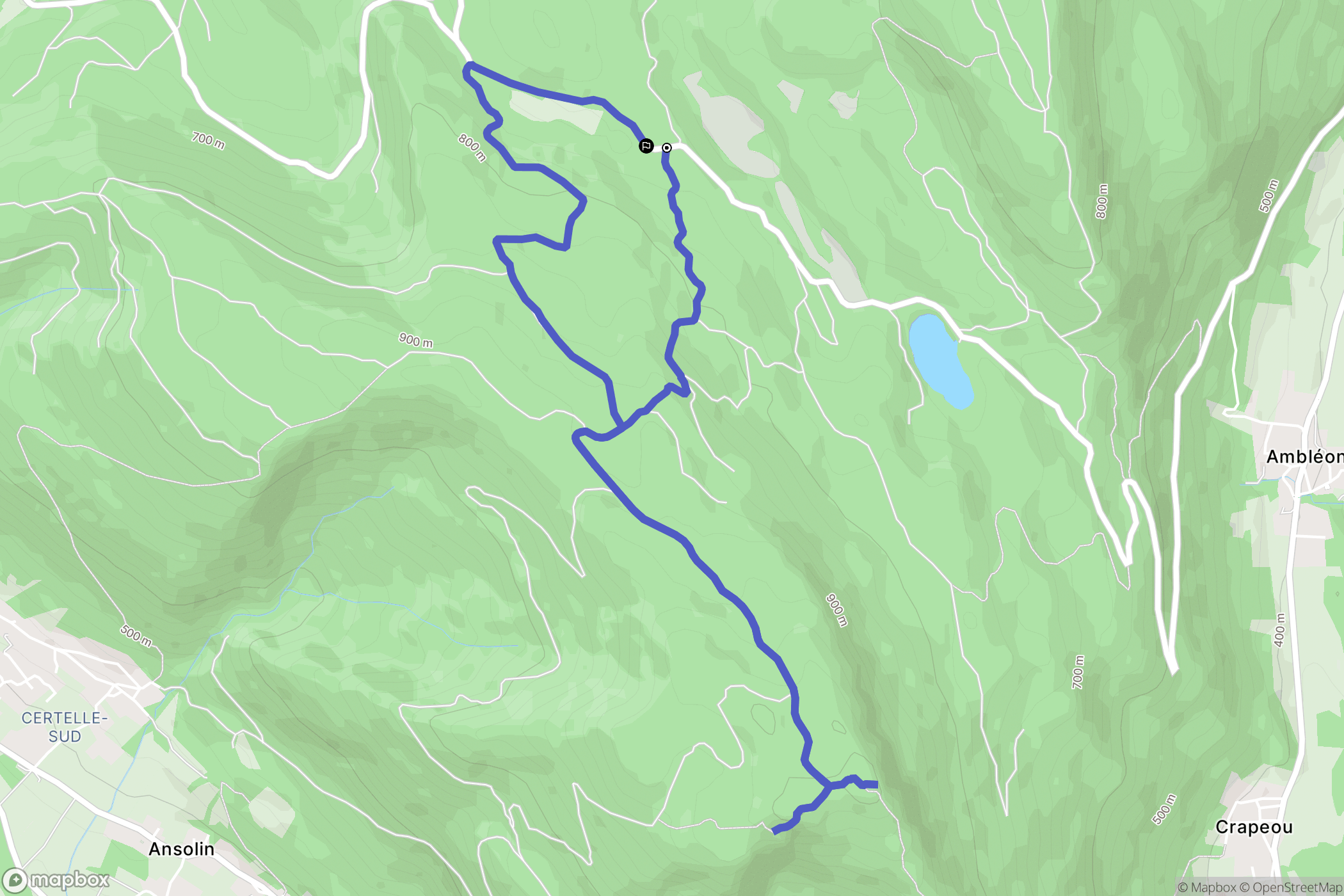 Marchamp : carte du parcours de randonnée - France