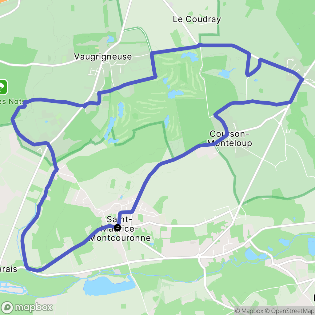 Saint-Maurice-Montcouronne : carte du parcours de randonnée - France