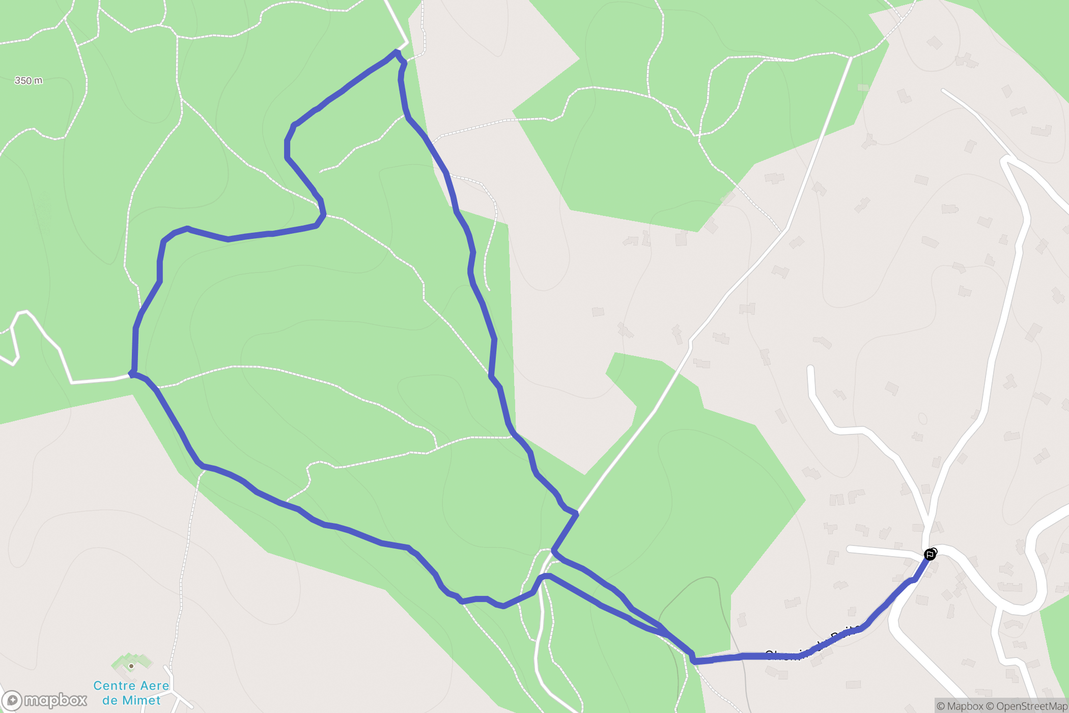 Mimet : carte du parcours de randonnée - France