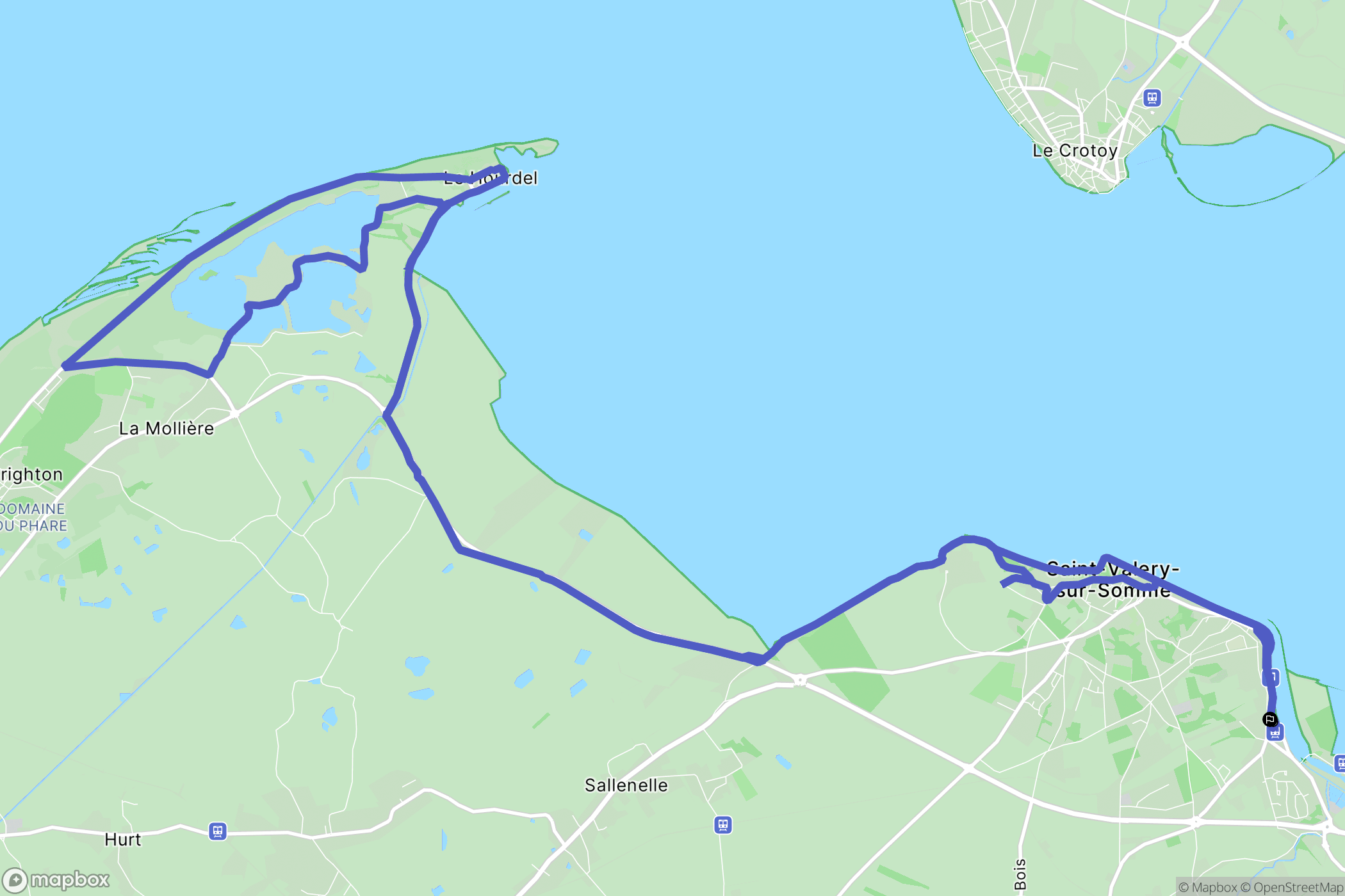 Saint-Valery-sur-Somme : carte du parcours de randonnée - France