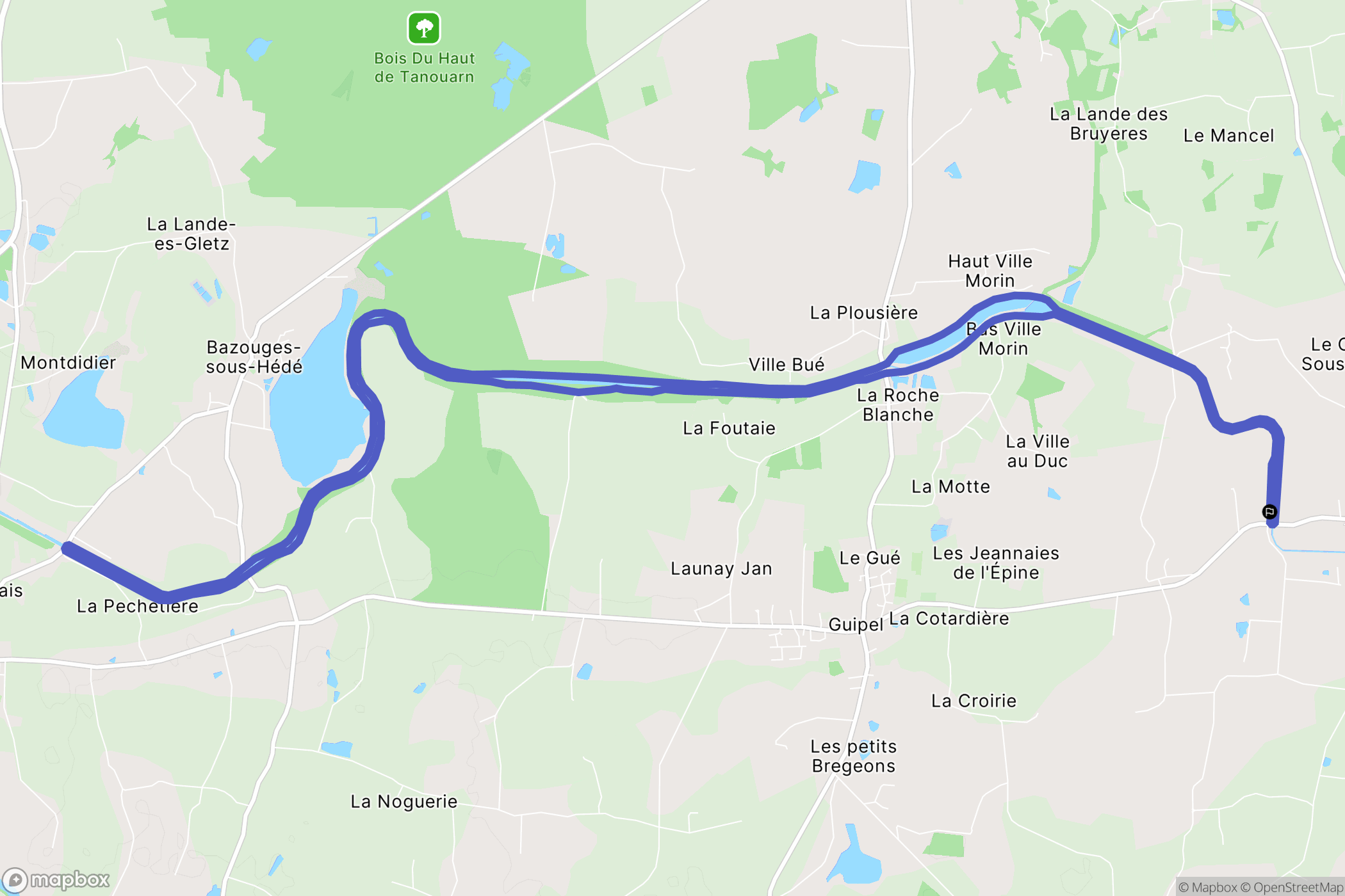 Montreuil-sur-Ille : carte du parcours de randonnée - France