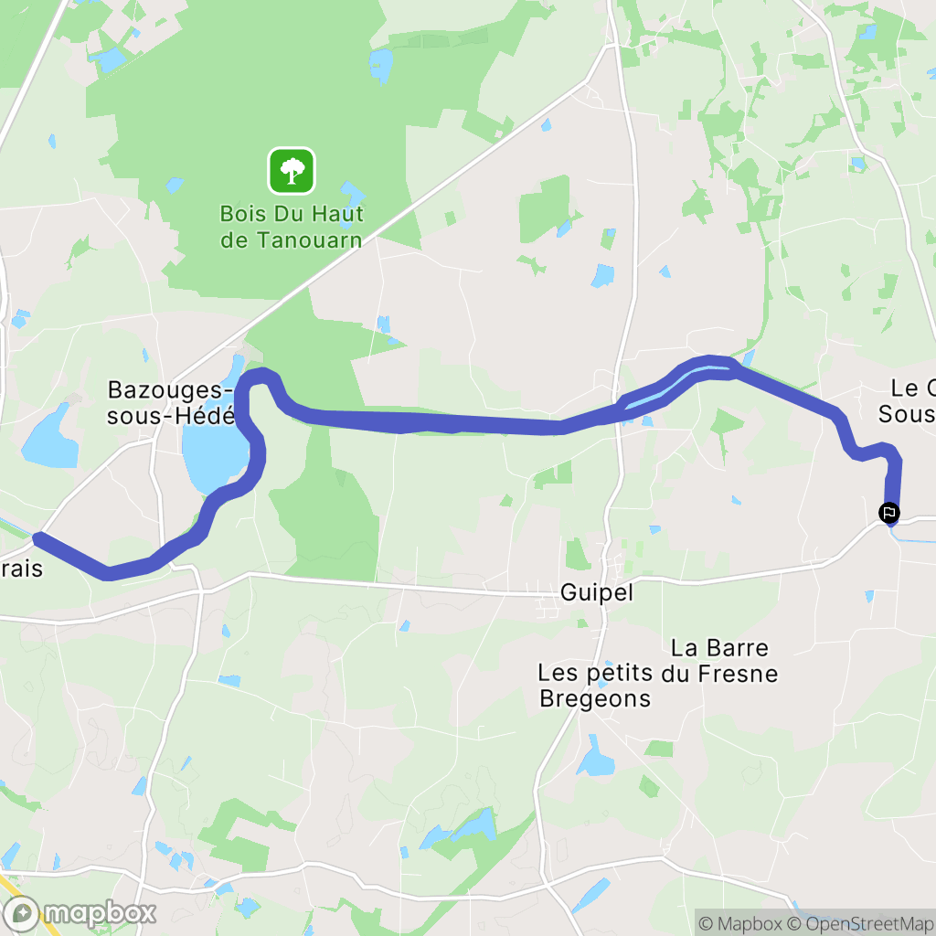 Montreuil-sur-Ille : carte du parcours de randonnée - France